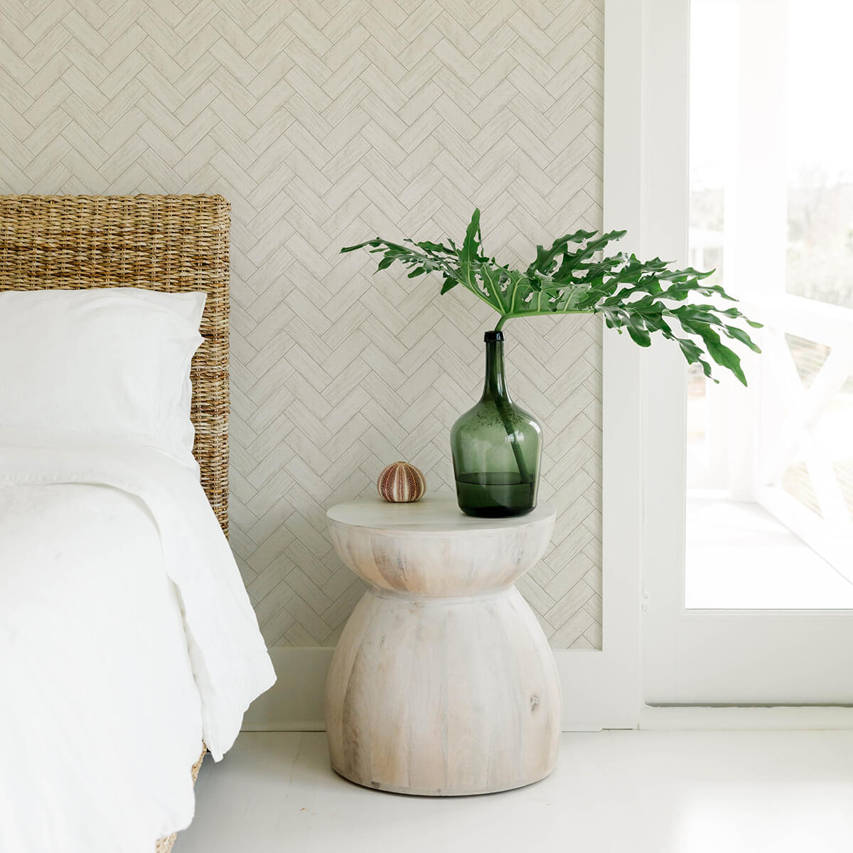 kaliko-white-wood-herringbone-wallpaper-york-wallcoverings-3122-10100 - York Wallcoverings Wallpaper