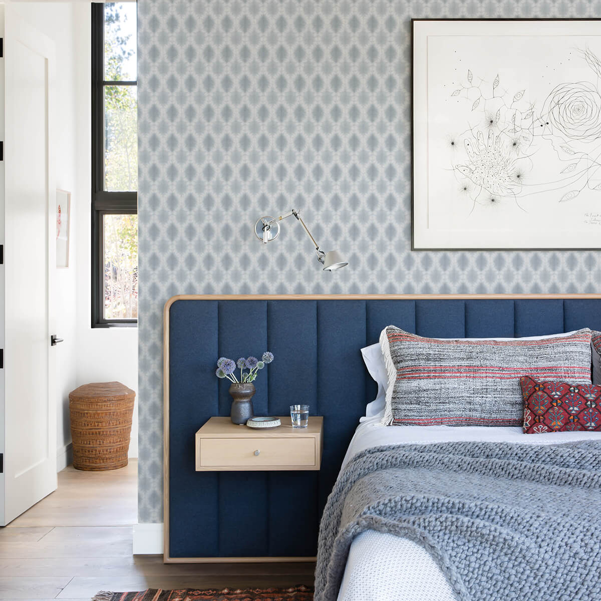 mombi-light-blue-diamond-shibori-wallpaper-york-wallcoverings-3122-10322 - York Wallcoverings Wallpaper
