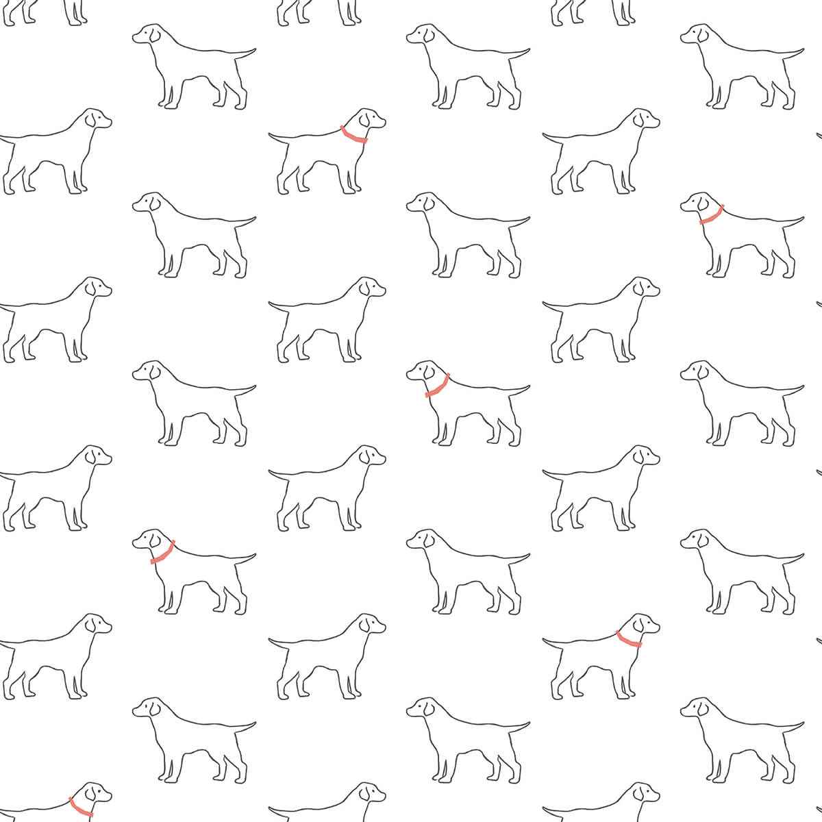 Yoop White Dog Wallpaper - York Wallcoverings - 3122-10400