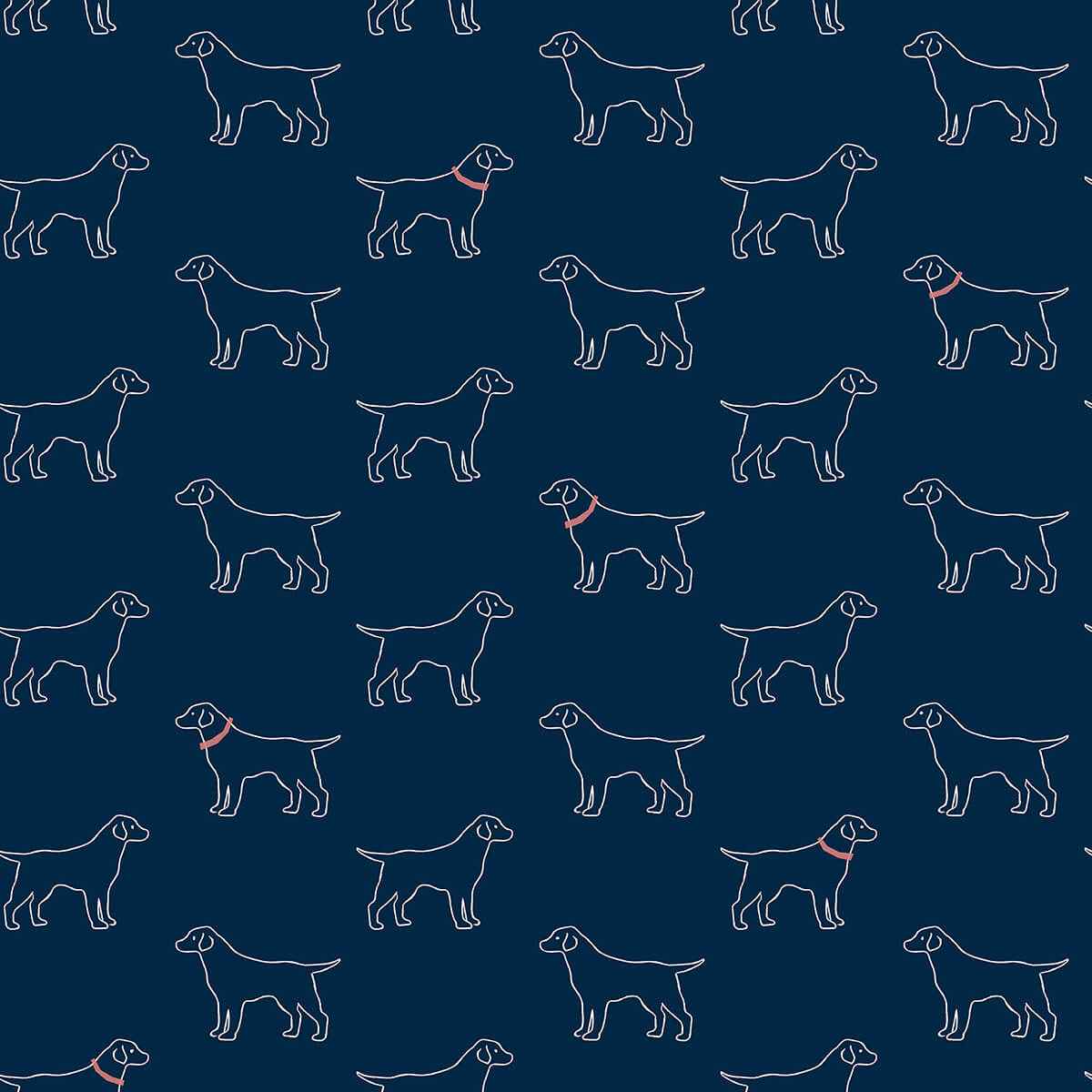 Yoop Dark Blue Dog Wallpaper - York Wallcoverings - 3122-10402