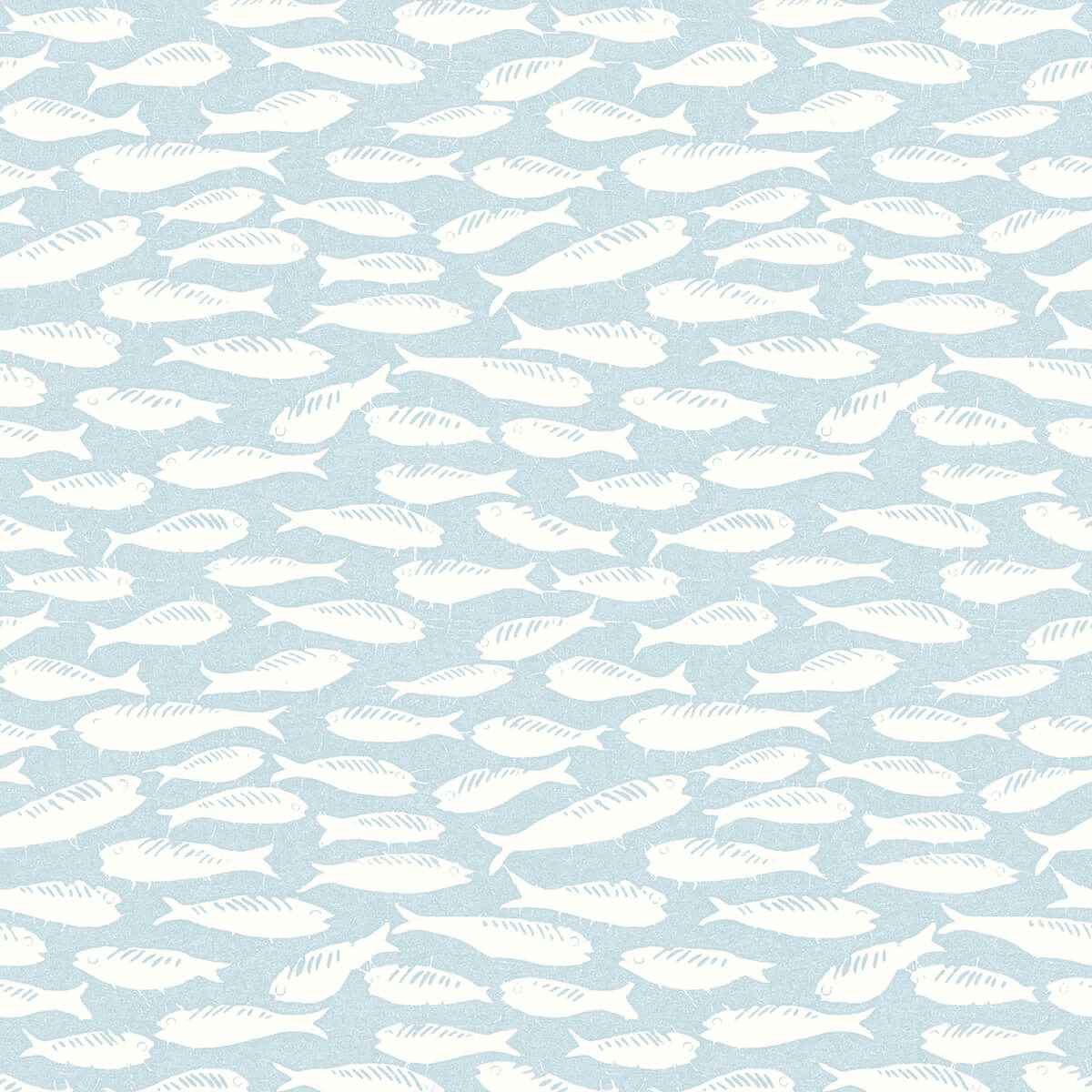 Nunkie Aqua Sardine Wallpaper - York Wallcoverings - 3122-10504