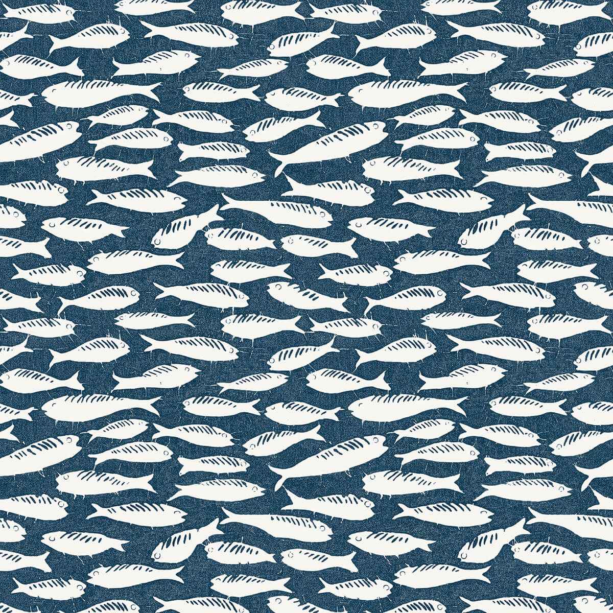 Nunkie Navy Sardine Wallpaper - York Wallcoverings - 3122-10522