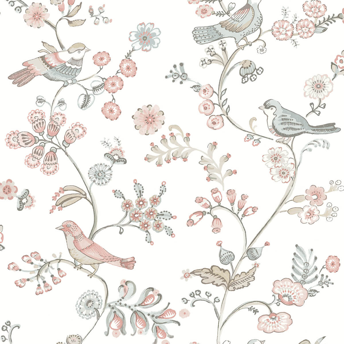 jinjur-blush-bird-trail-wallpaper-york-wallcoverings-3122-10805 - York Wallcoverings Wallpaper