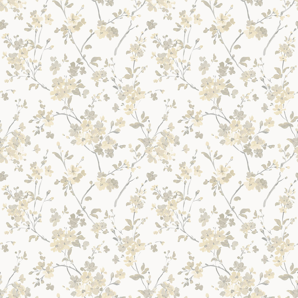 glinda-light-yellow-floral-trail-wallpaper-york-wallcoverings-3122-10903 - York Wallpaper Wallpaper