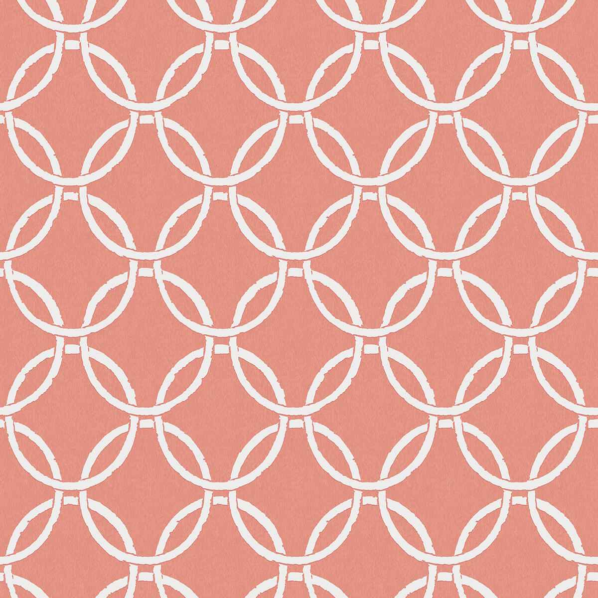 Quelala Coral Ring Ogee Wallpaper - York Wallcoverings - 3122-11001