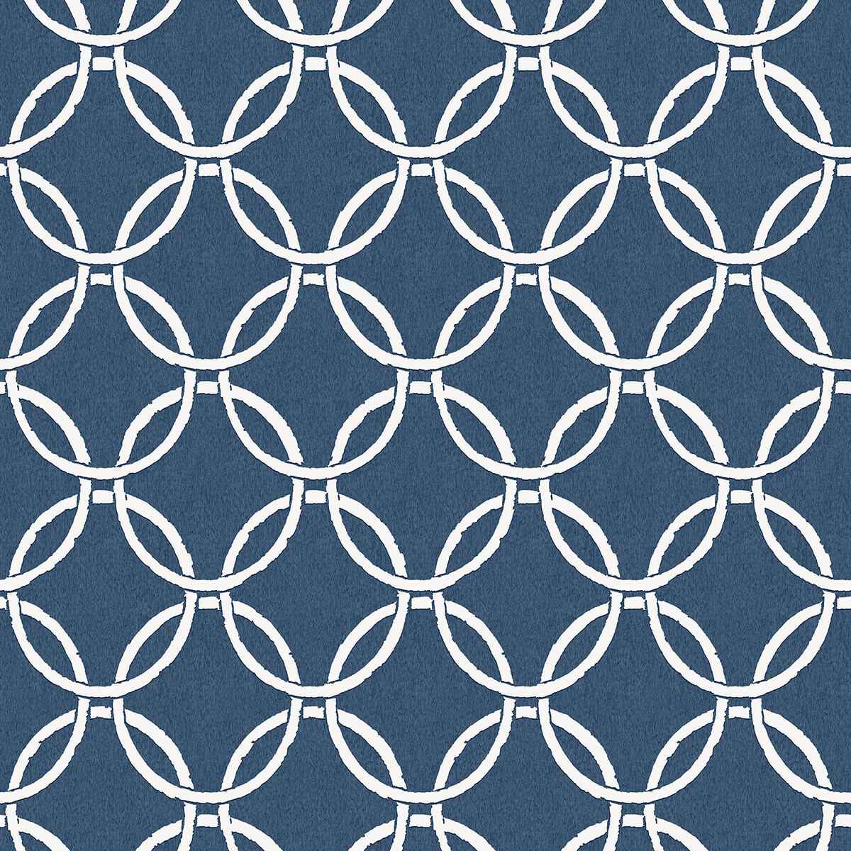 Quelala Navy Ring Ogee Wallpaper - York Wallcoverings - 3122-11002 - York Wallcoverings Wallpaper