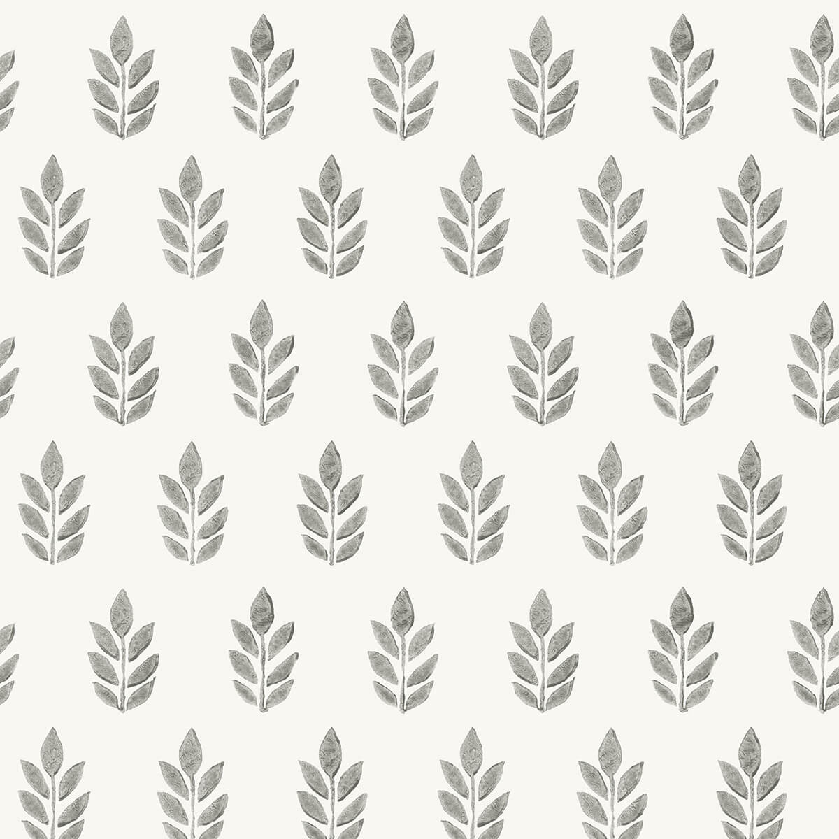 ervic-charcoal-leaf-block-print-wallpaper-york-wallcoverings-3122-11300 - York Wallcoverings Papel pintado