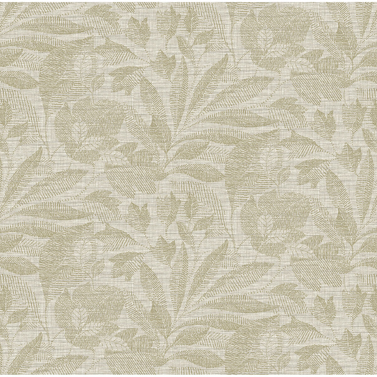 lei-neutral-etched-leaves-wallpaper-york-wallcoverings-2971-86150 - York Wallcoverings Papel pintado