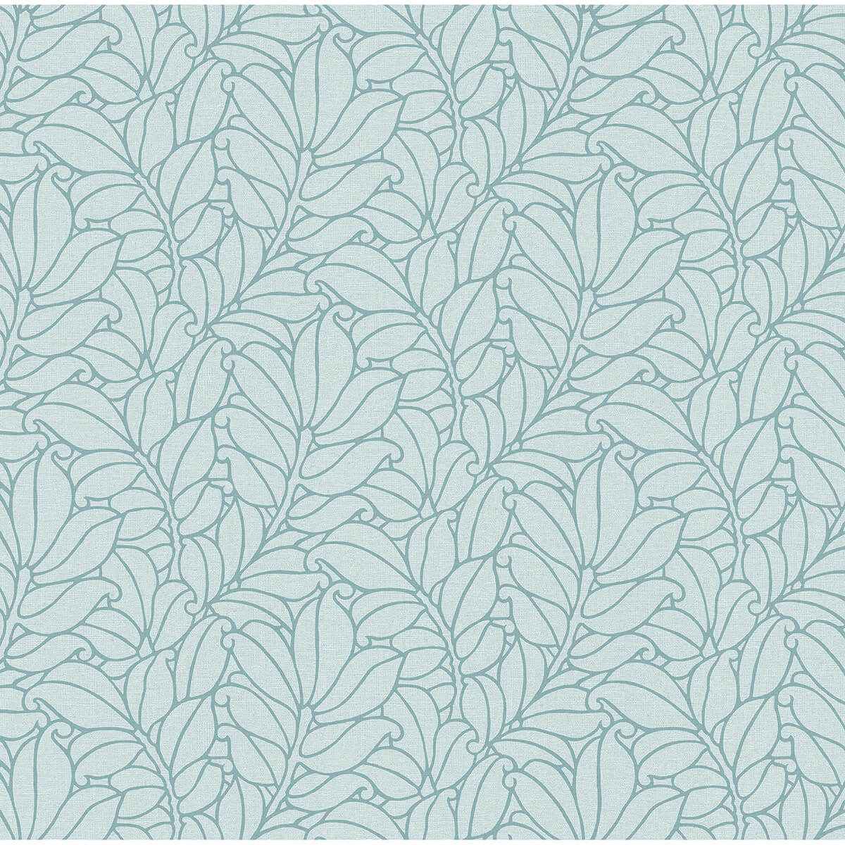 Coraline Teal Leaf Wallpaper - York Wallcoverings - 2971-86321 - York Wallcoverings Wallpaper