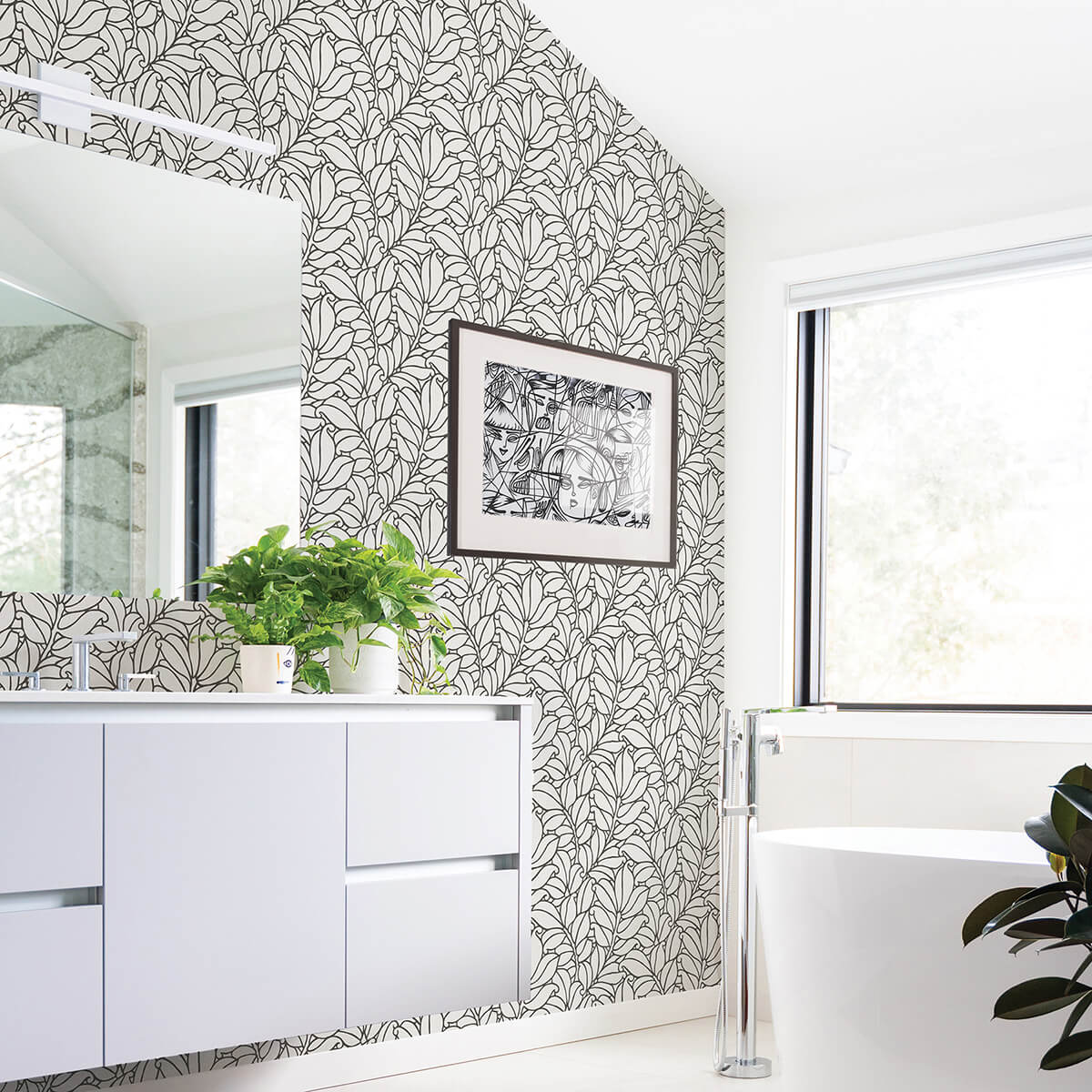 coraline-white-leaf-wallpaper-york-wallcoverings-2971-86322 - York Wallcoverings Wallpaper