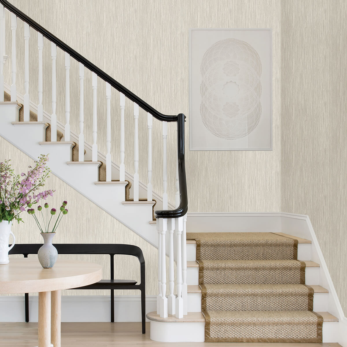 justina-cream-faux-grasscloth-wallpaper-york-wallcoverings-2971-86340 - York Wallcoverings Wallpaper