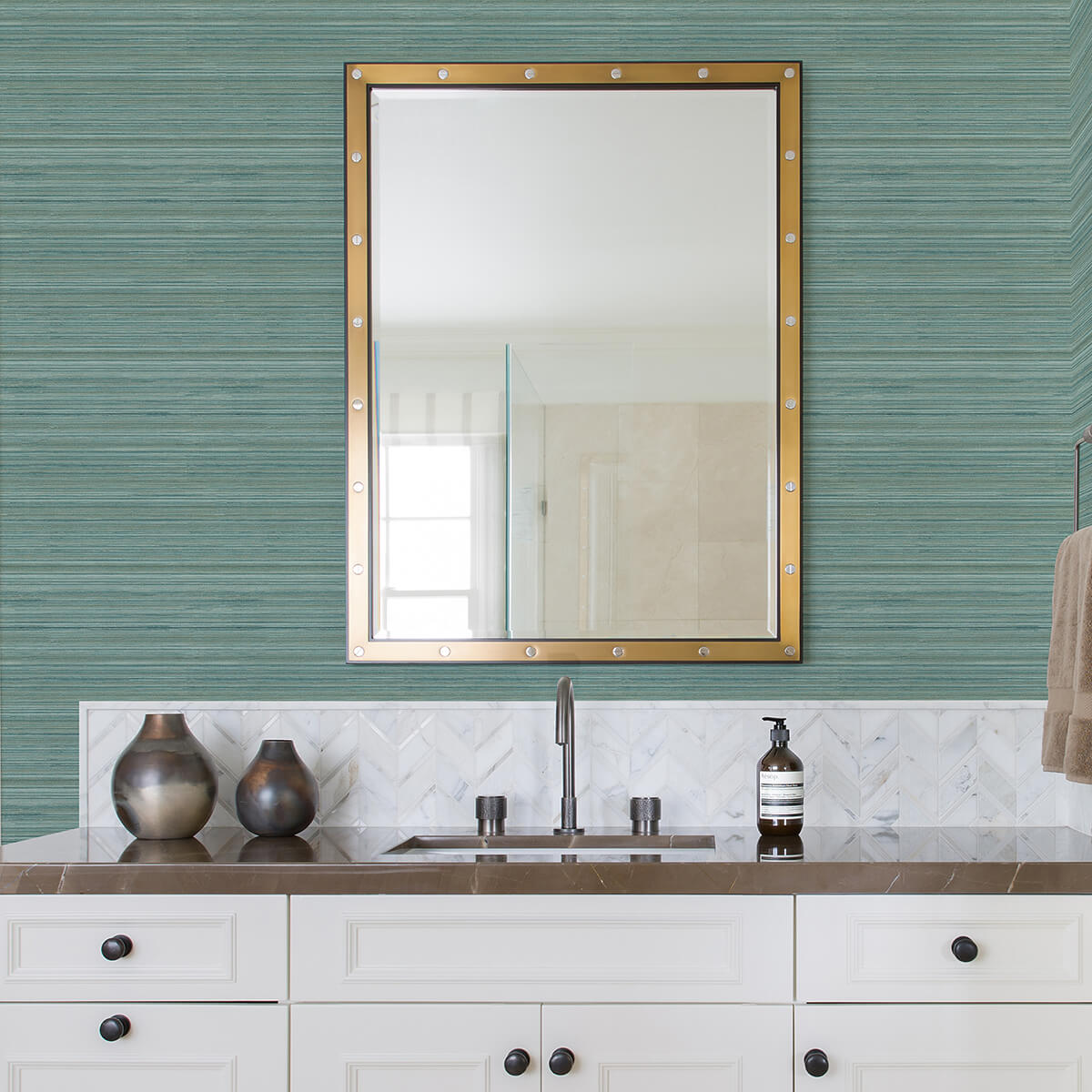 skyler-teal-striped-wallpaper-york-wallcoverings-2971-86347 - York Wallcoverings Papel pintado