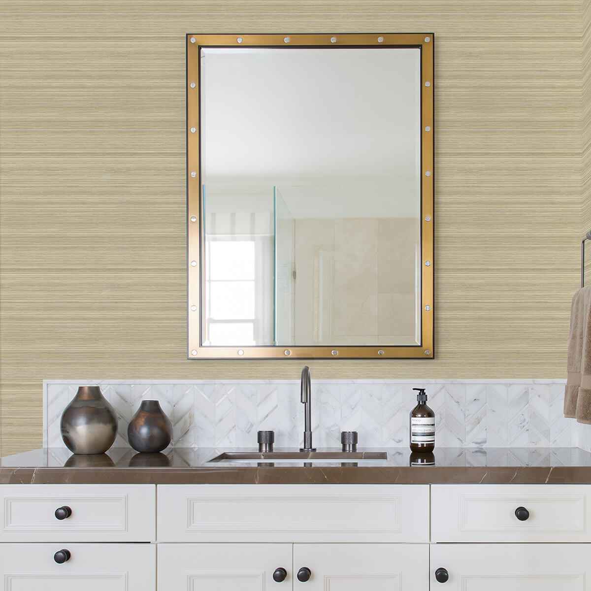 Skyler Khaki Striped Wallpaper - York Wallcoverings - 2971-86349 - York Wallcoverings Wallpaper