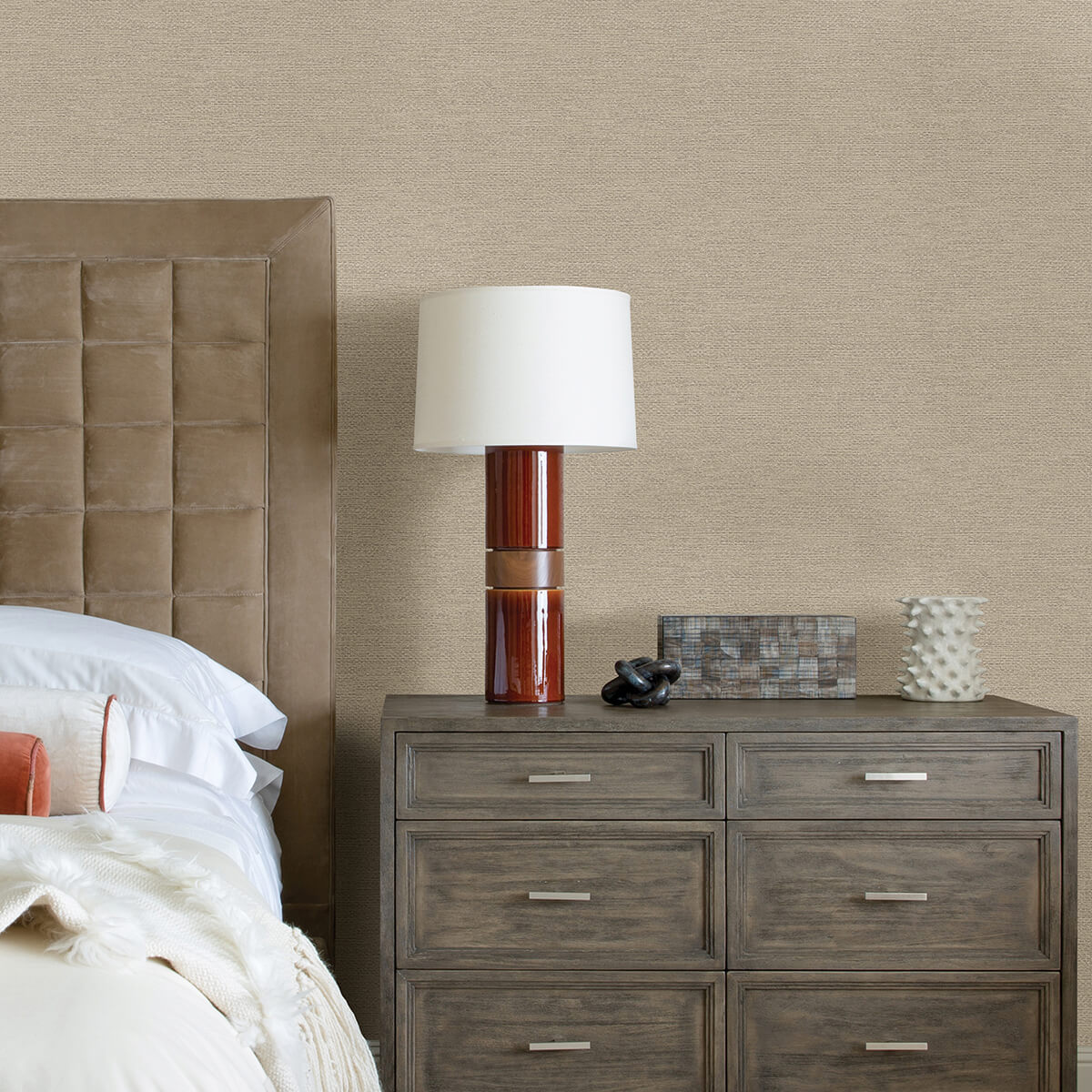 jordan-beige-faux-tweed-wallpaper-york-wallcoverings-2971-86353 - York Wallcoverings Wallpaper