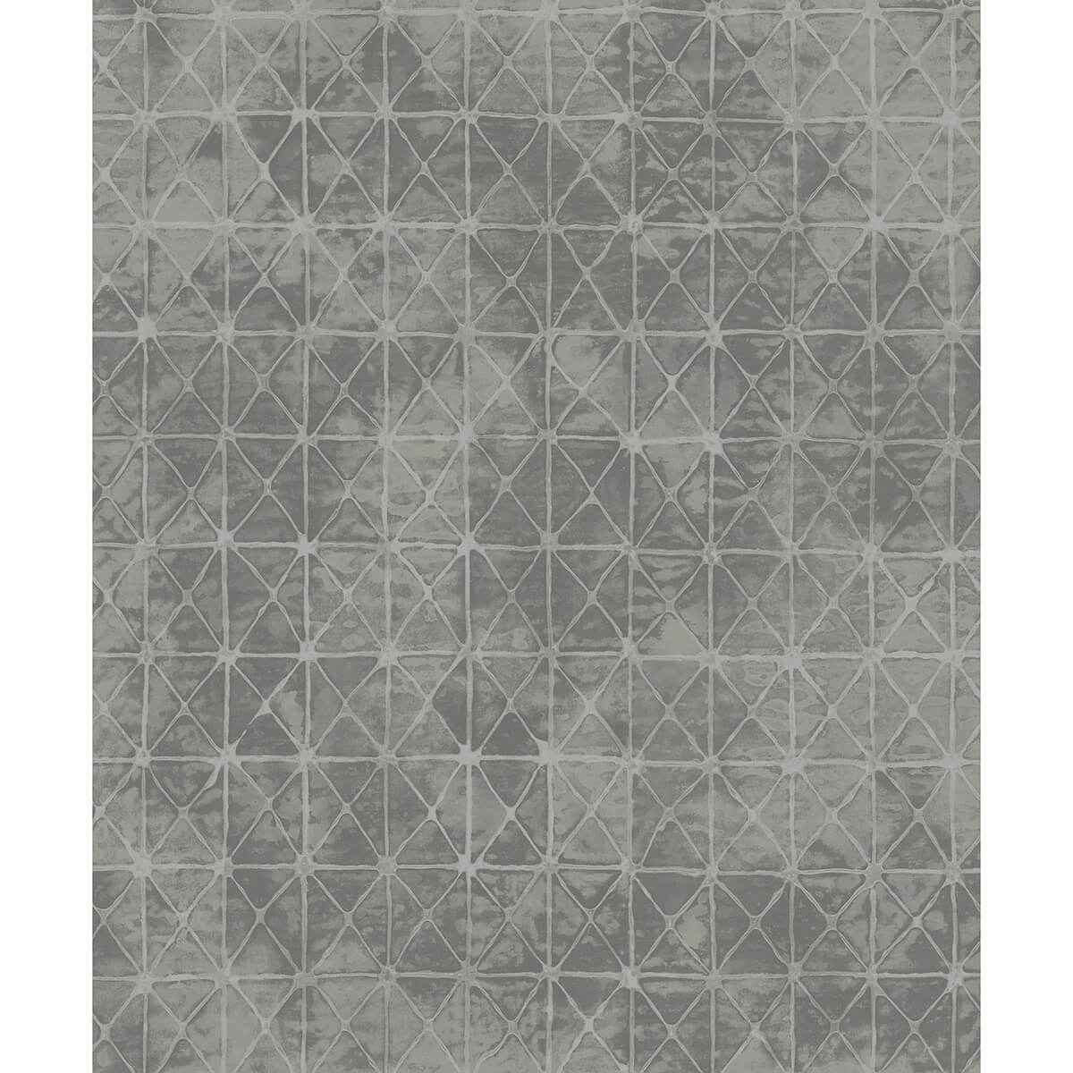 Odell Silver Antique Tiles Wallpaper - York Wallcoverings - 2971-86371
