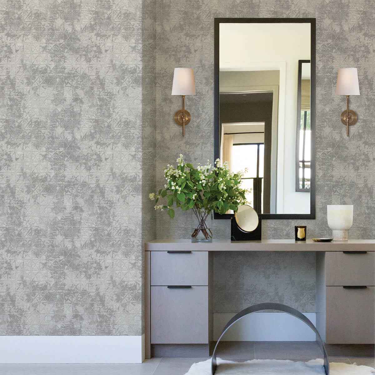 Odell Slate Antique Tiles Wallpaper - York Wallcoverings - 2971-86376 - York Wallcoverings Wallpaper