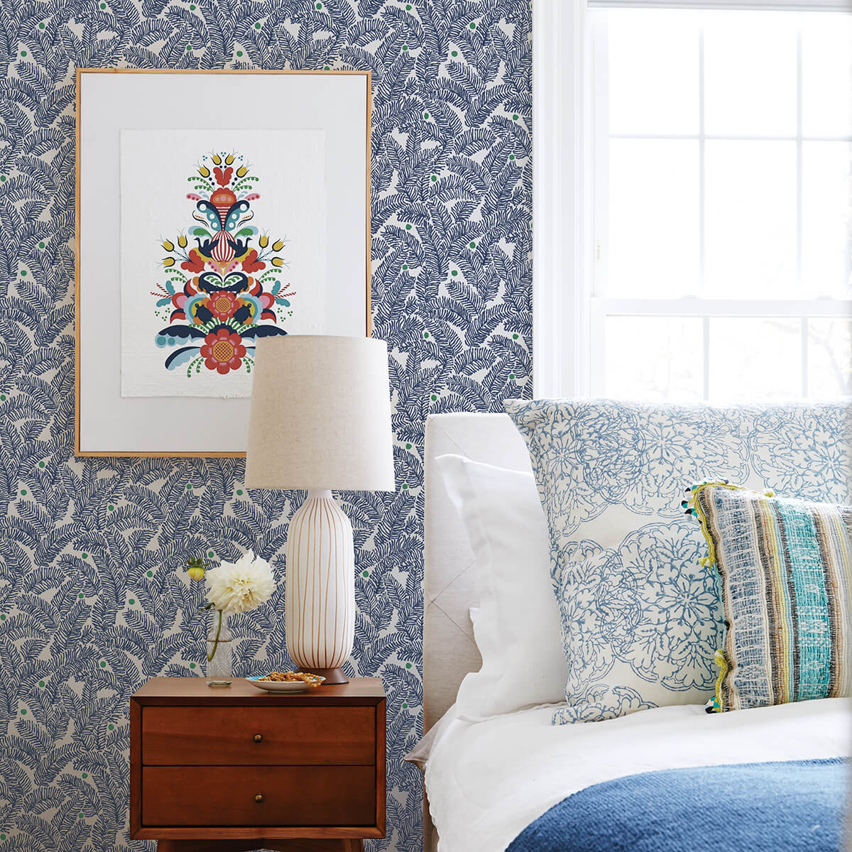 navy-fernanda-peel-and-stick-wallpaper-york-wallcoverings-nus4158 - York Wallcoverings Wallpaper