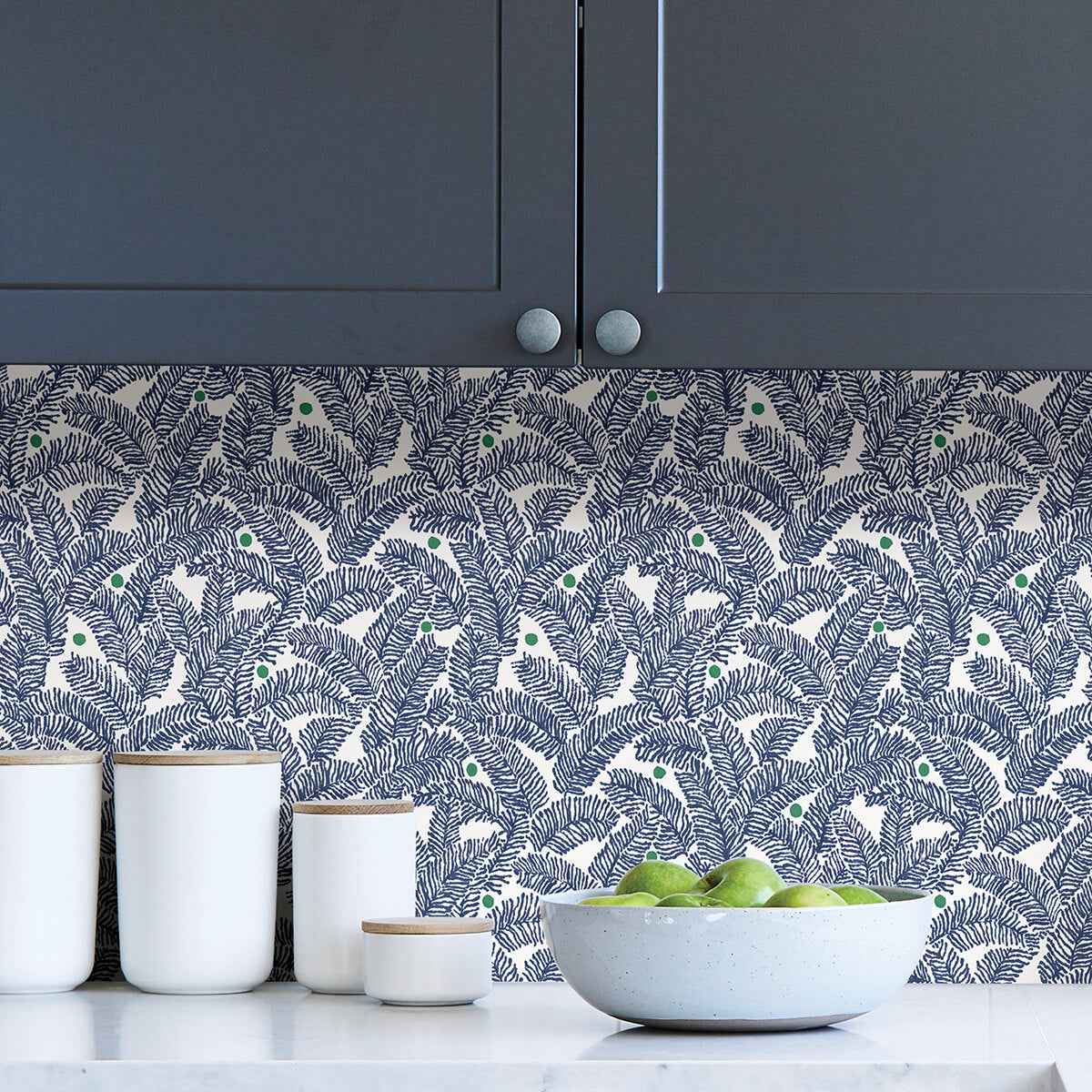 Navy Fernanda Peel and Stick Wallpaper - York Wallcoverings - NUS4158 - York Wallcoverings Wallpaper