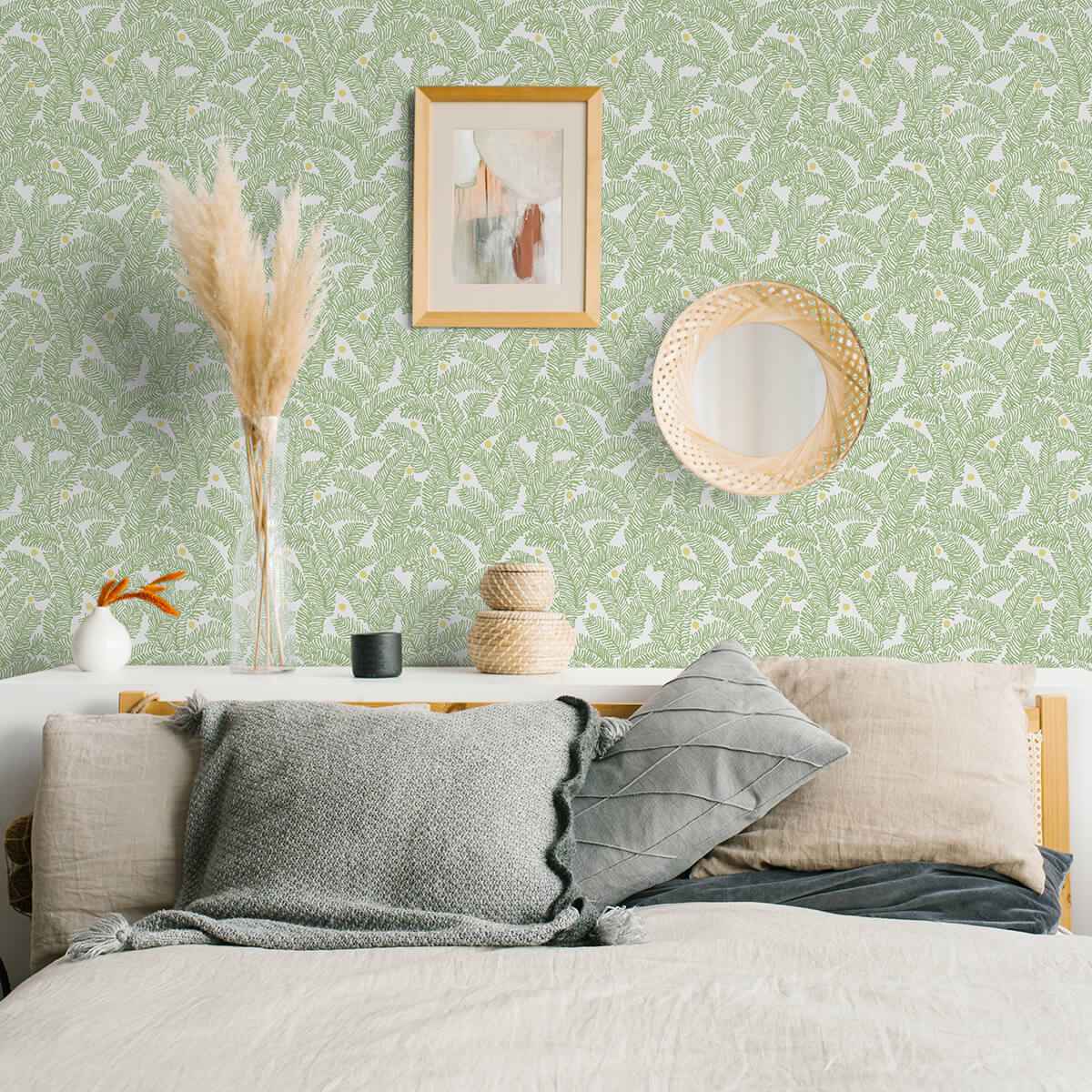 Green Fernanda Peel and Stick Wallpaper - York Wallcoverings - NUS4159 - York Wallcoverings Wallpaper