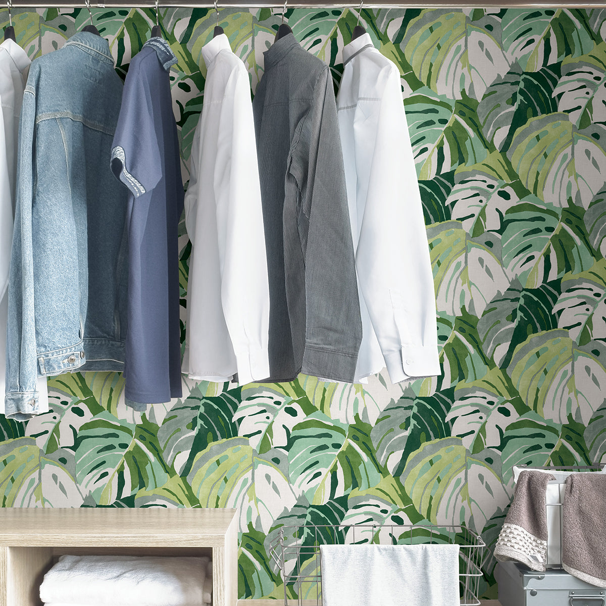 green-adansonii-peel-and-stick-wallpaper-york-wallcoverings-nus4162 - York Wallcoverings Wallpaper