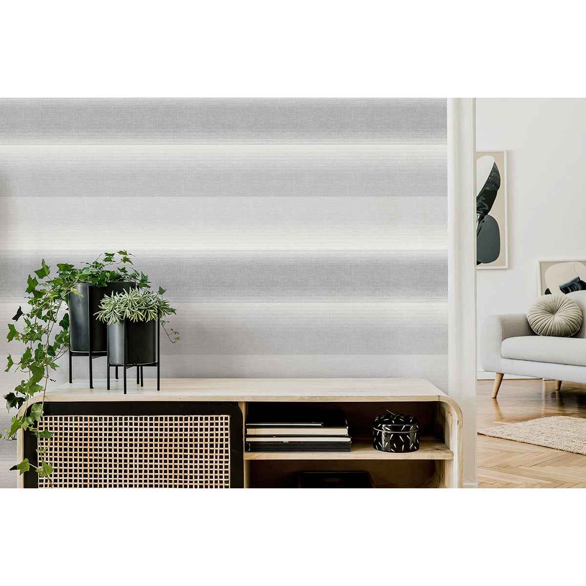 Kirby Charcoal Stripe Wallpaper - York Wallcoverings - M1643 - York Wallcoverings Wallpaper