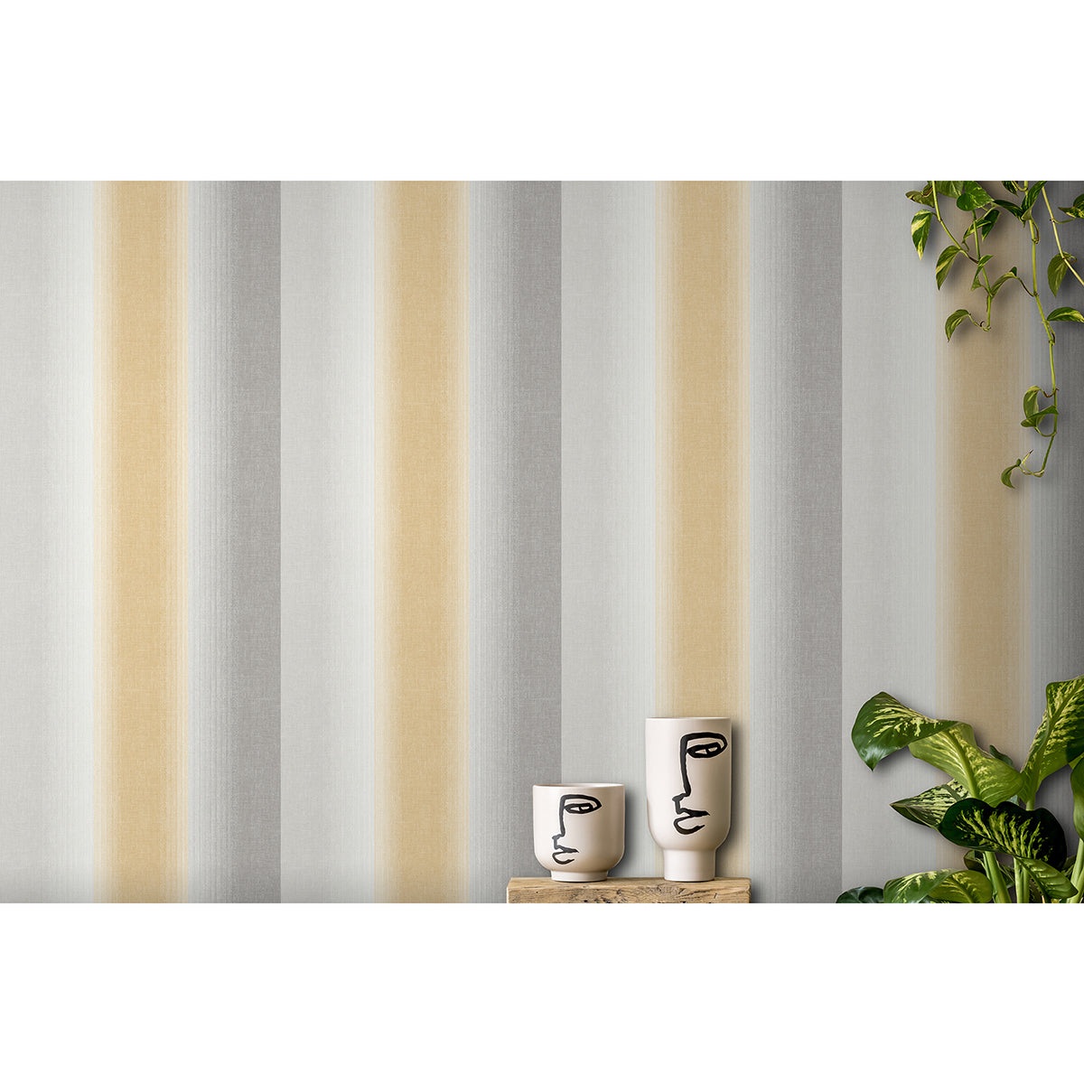 kirby-mustard-stripe-wallpaper-york-wallcoverings-m1645 - York Wallcoverings Wallpaper