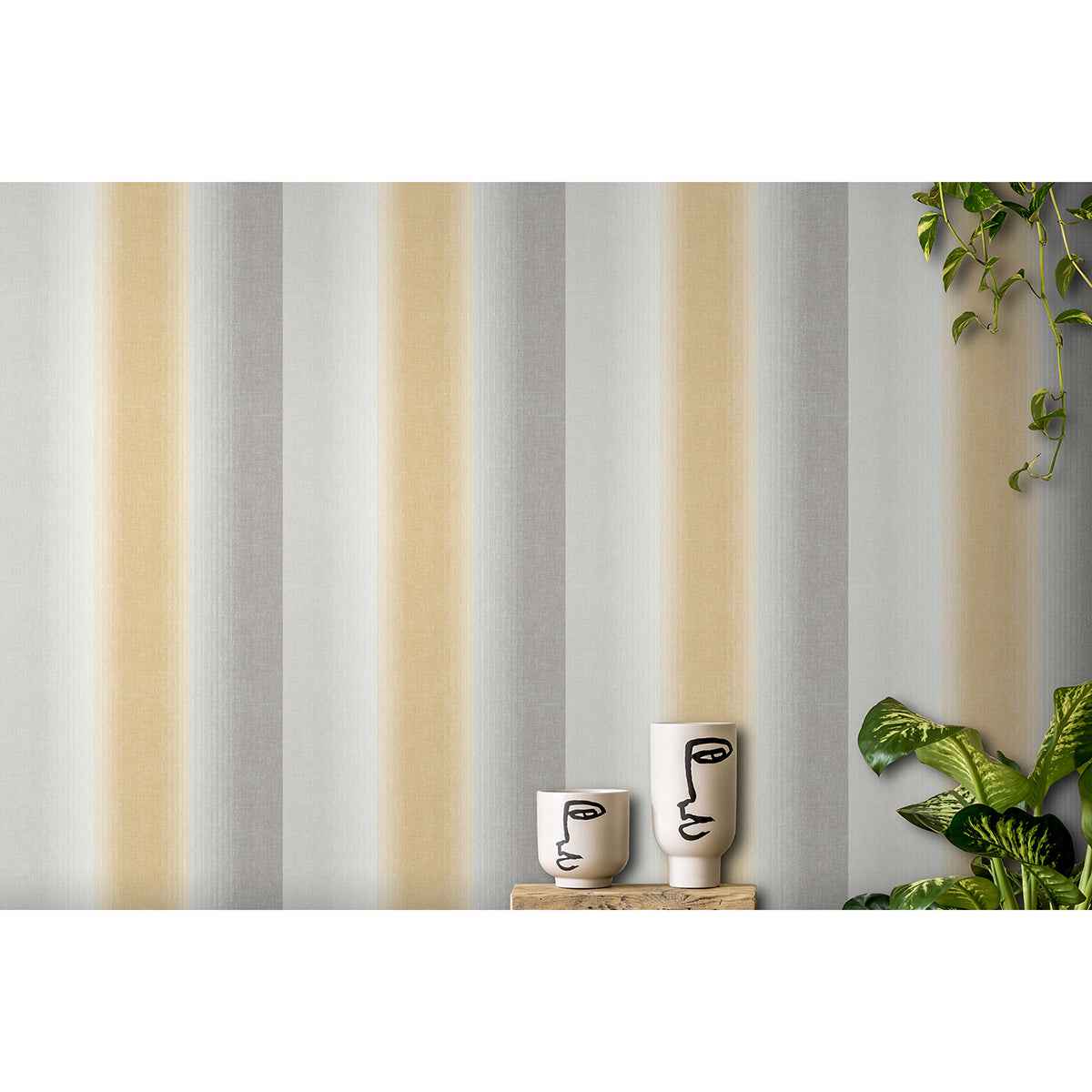 Kirby Mustard Stripe Wallpaper - York Wallcoverings - M1645 - York Wallcoverings Wallpaper