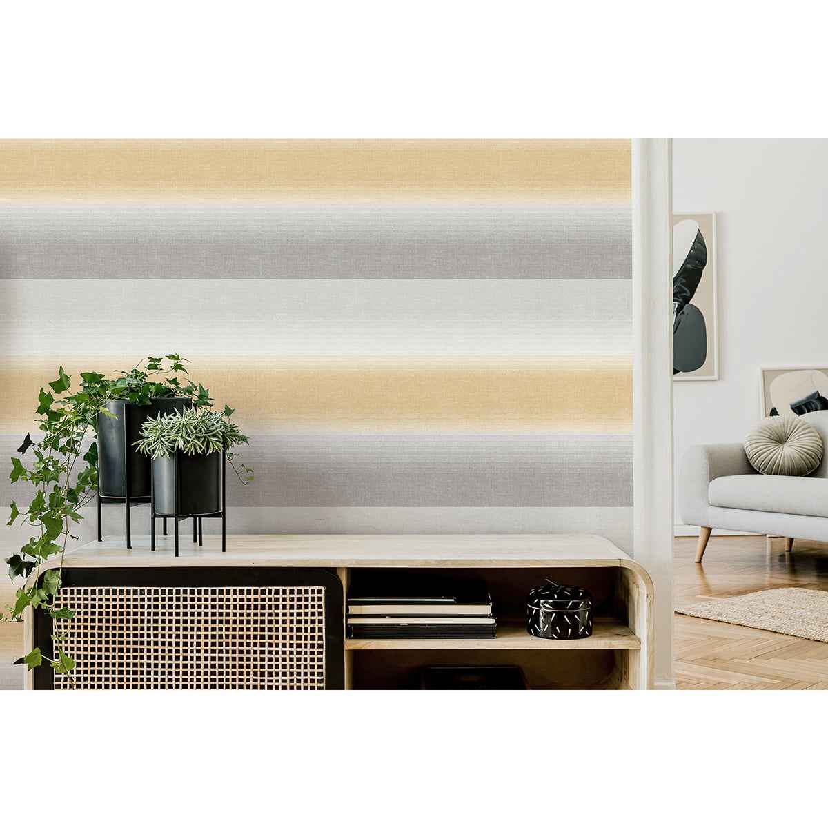 Kirby Mustard Stripe Wallpaper - York Wallcoverings - M1645 - York Wallcoverings Wallpaper