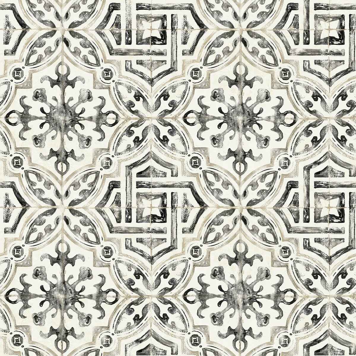 Black Landondale Peel & Stick Wallpaper - York Wallcoverings - NUS4397 - York Wallcoverings Wallpaper