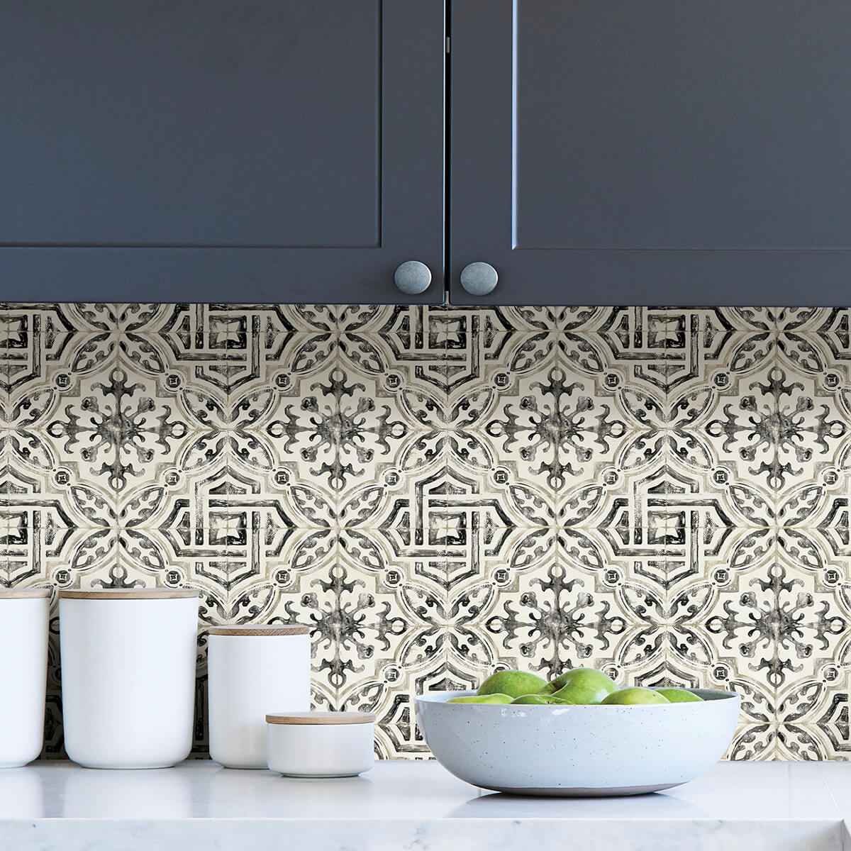Black Landondale Peel & Stick Wallpaper - York Wallcoverings - NUS4397 - York Wallcoverings Wallpaper