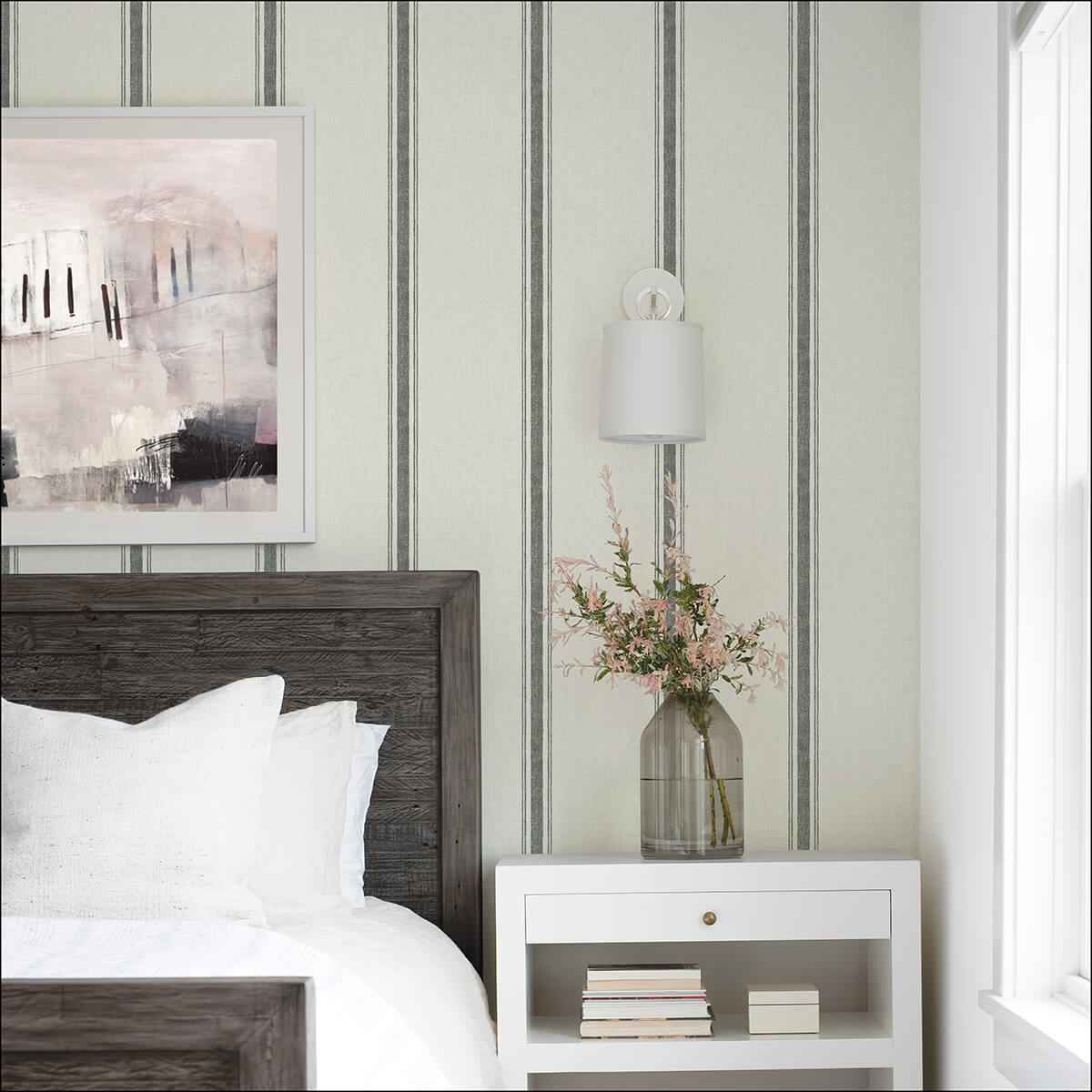 Charcoal Langston Peel and Stick Wallpaper - York Wallcoverings - NUS4398 - York Wallcoverings Wallpaper