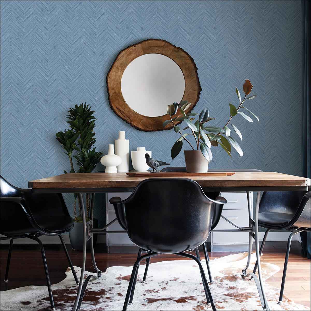 Blue Sampson Peel & Stick Wallpaper - York Wallcoverings - NUS4399 - York Wallcoverings Wallpaper