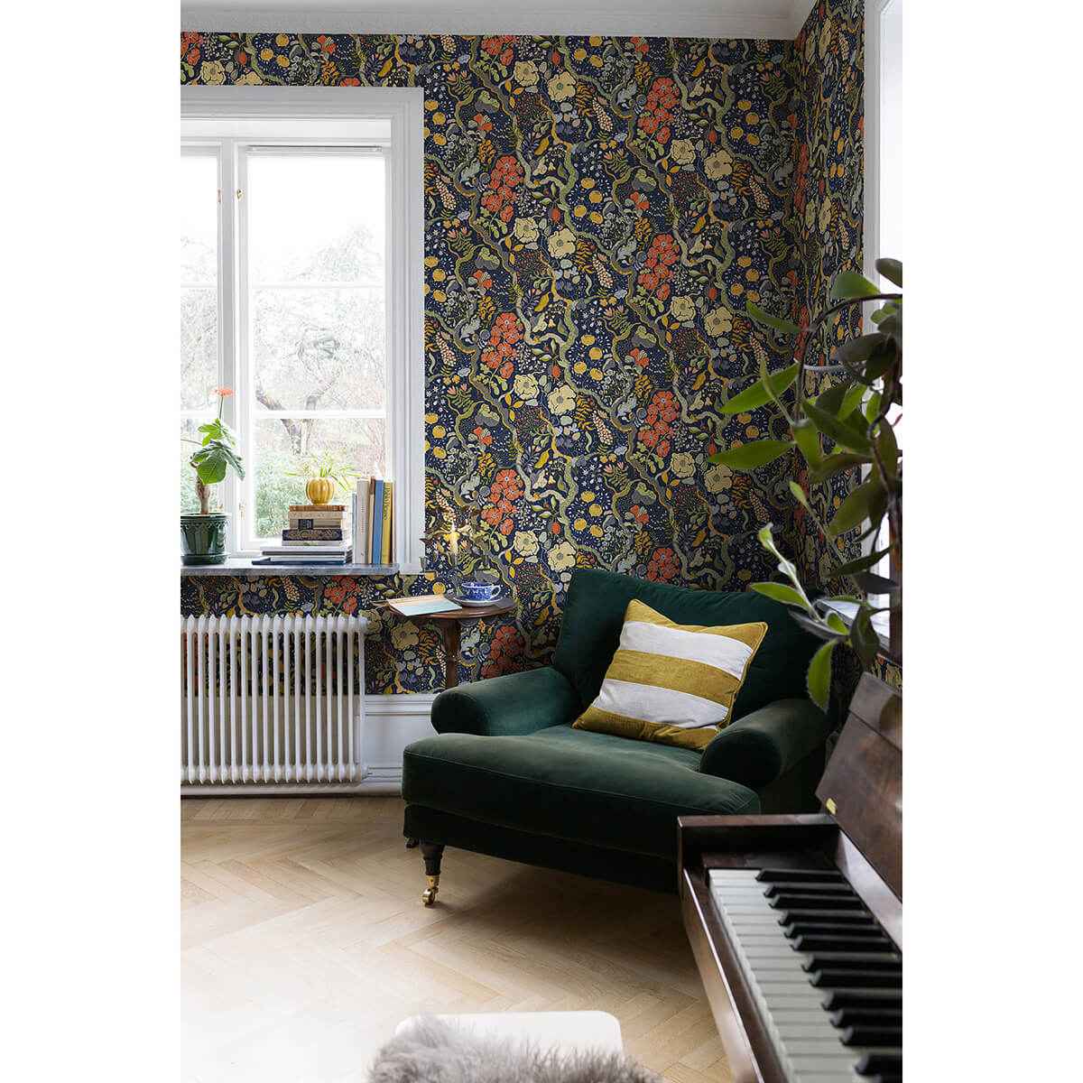Ann Blue Floral Vines Wallpaper - York Wallcoverings - 2932-65101 - York Wallcoverings Wallpaper