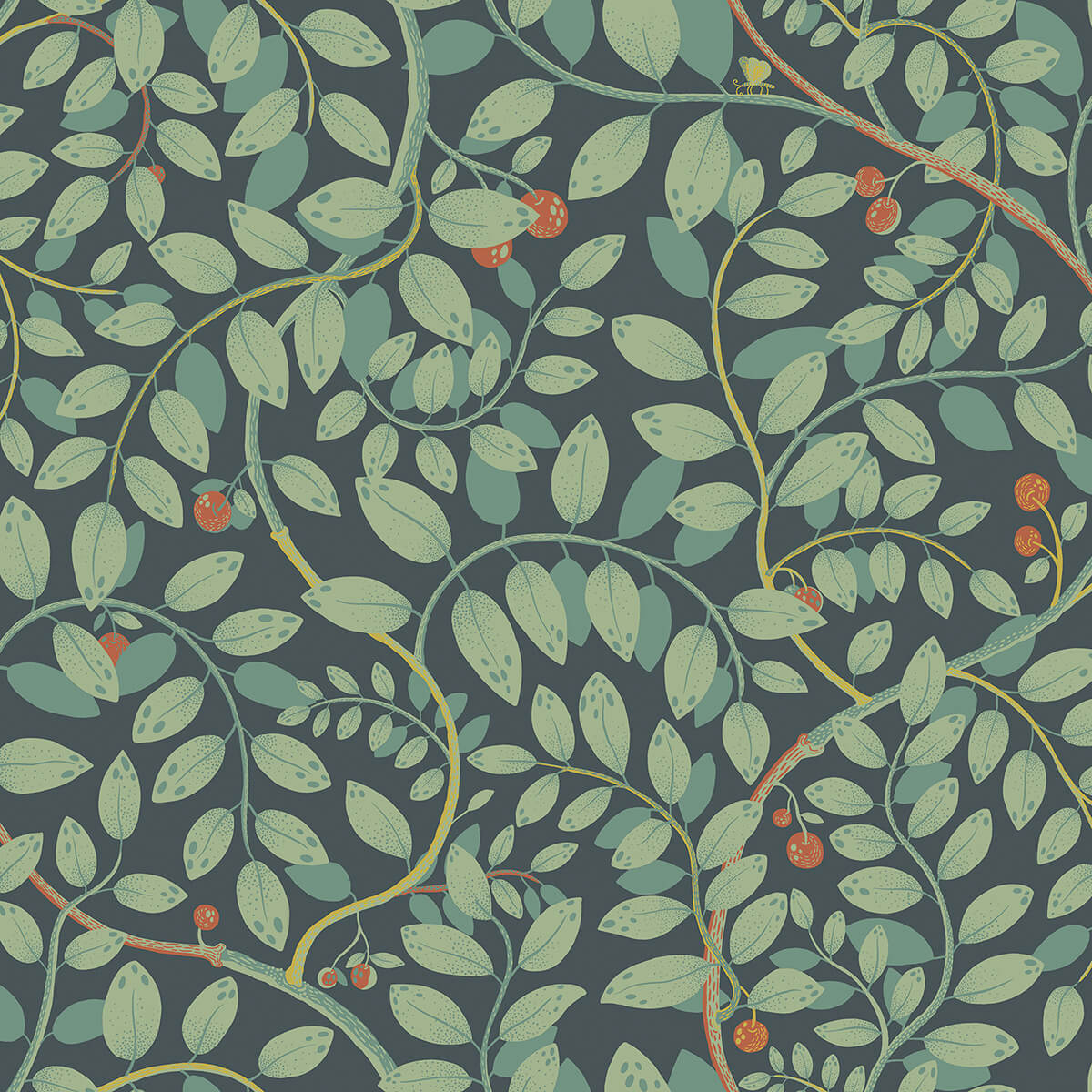 kirke-turquoise-leafy-vines-wallpaper-york-wallcoverings-2932-65105 - York Wallcoverings Wallpaper