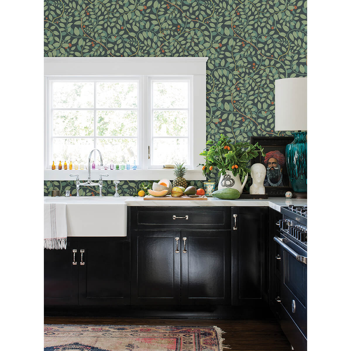 kirke-turquoise-leafy-vines-wallpaper-york-wallcoverings-2932-65105 - York Wallcoverings Wallpaper