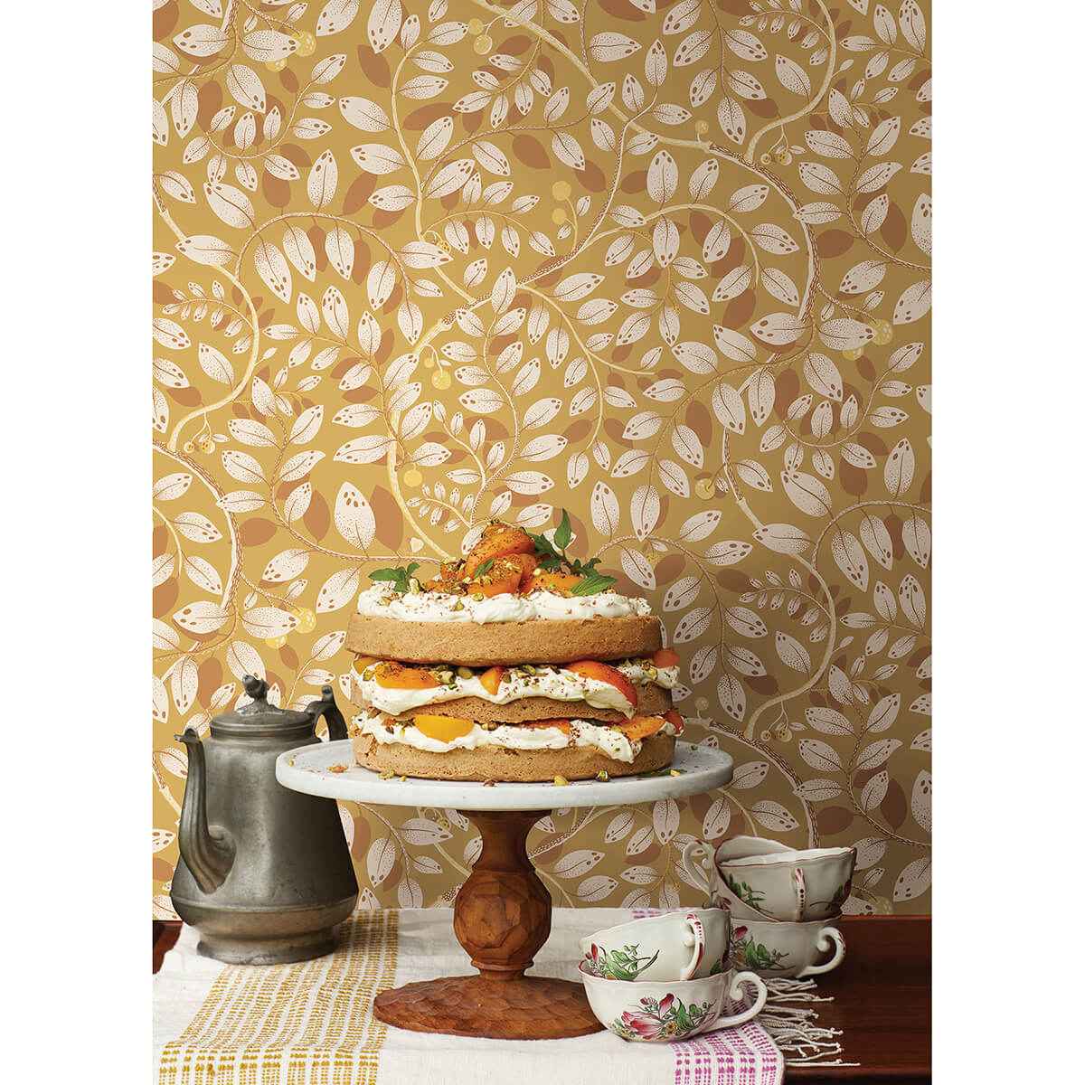 Kirke Yellow Leafy Vines Wallpaper - York Wallcoverings - 2932-65108 - York Wallcoverings Wallpaper