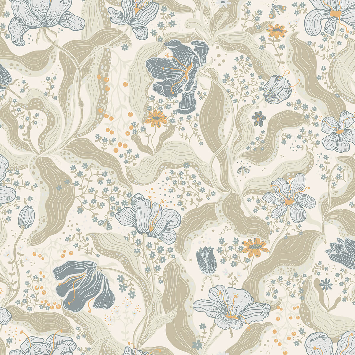 bodri-light-blue-tulip-garden-wallpaper-york-wallcoverings-2932-65115 - York Wallcoverings Wallpaper