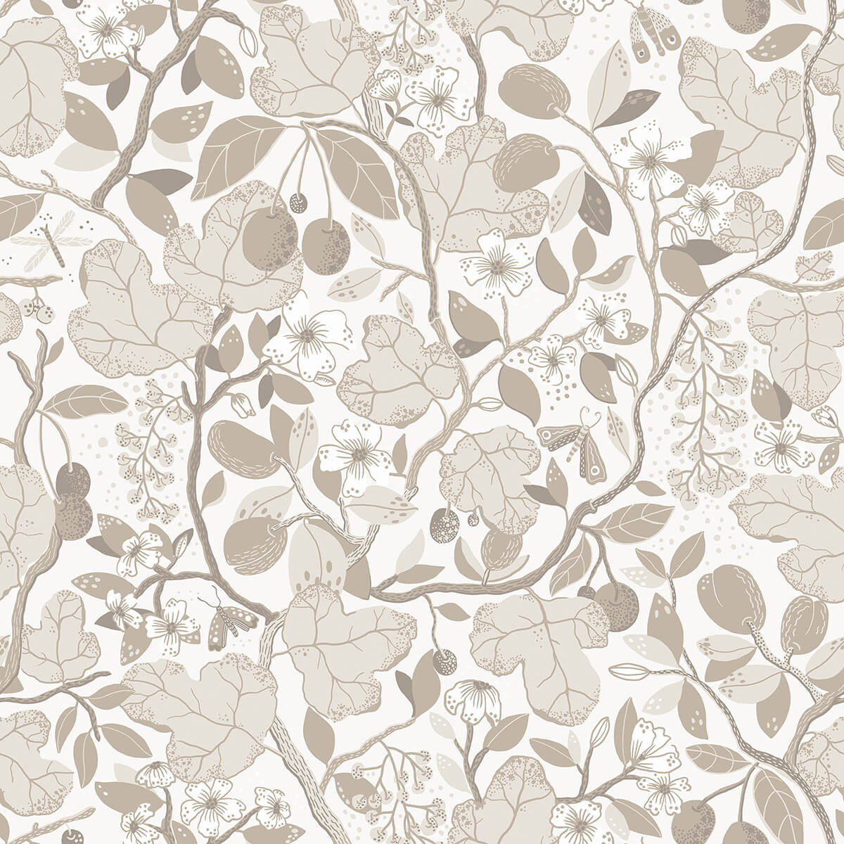 ewald-beige-garden-vines-wallpaper-york-wallcoverings-2932-65120 - York Wallcoverings Wallpaper