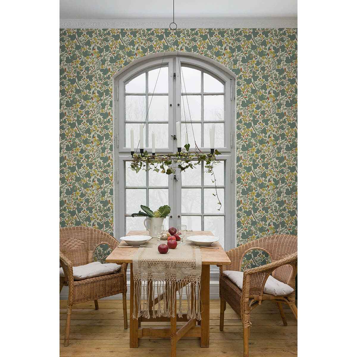 Ewald Turquoise Garden Vines Wallpaper - York Wallcoverings - 2932-65123 - York Wallcoverings Wallpaper