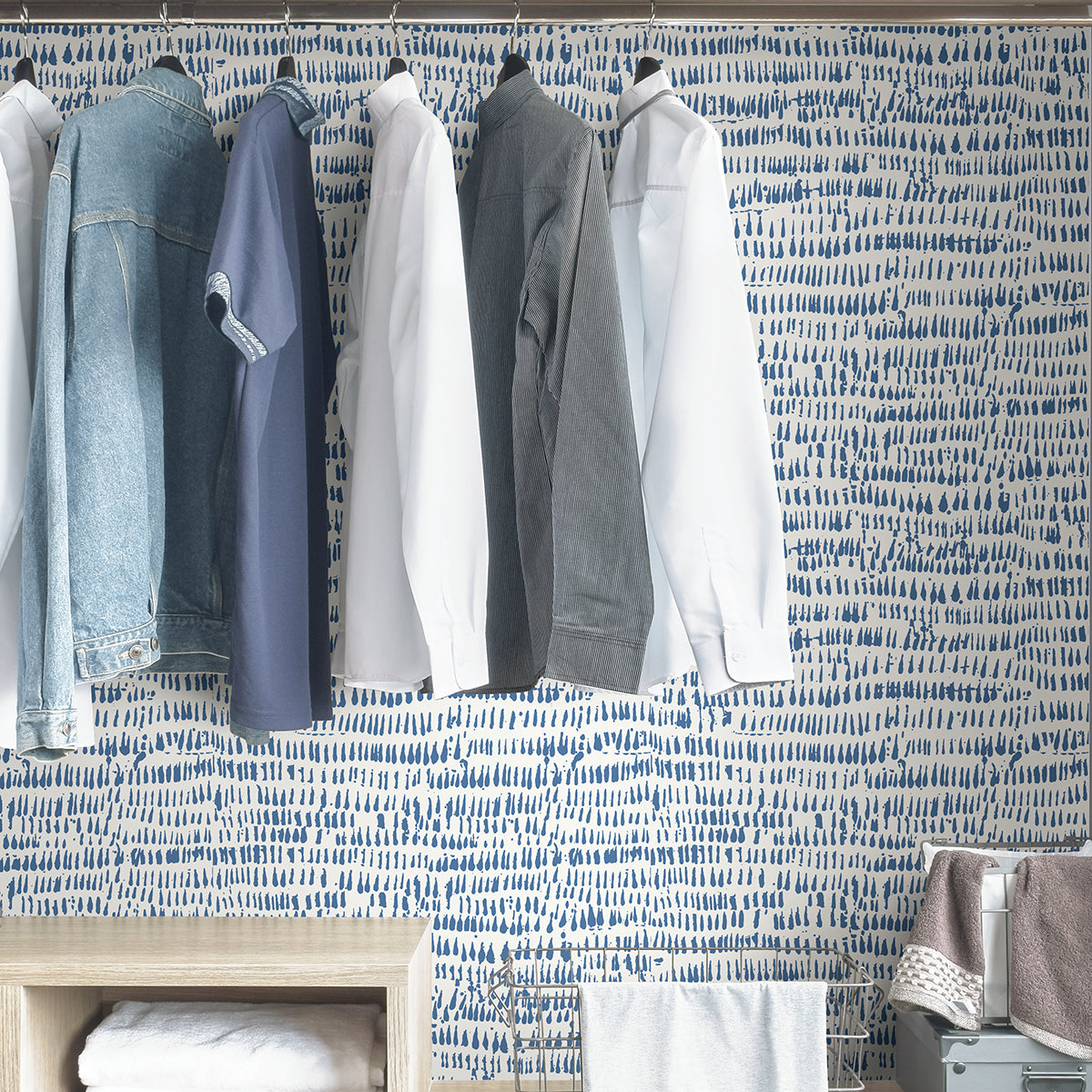 blue-kylver-peel-and-stick-wallpaper-york-wallcoverings-nus4284 - York Wallcoverings Wallpaper