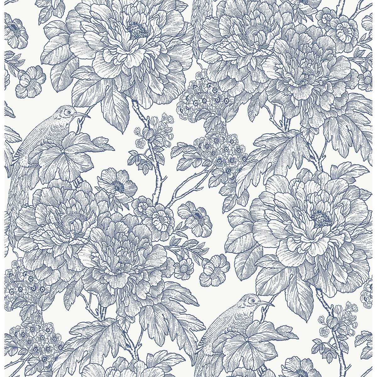 Blue Sudbury Peel and Stick Wallpaper - York Wallcoverings - NUS4289 - York Wallcoverings Wallpaper