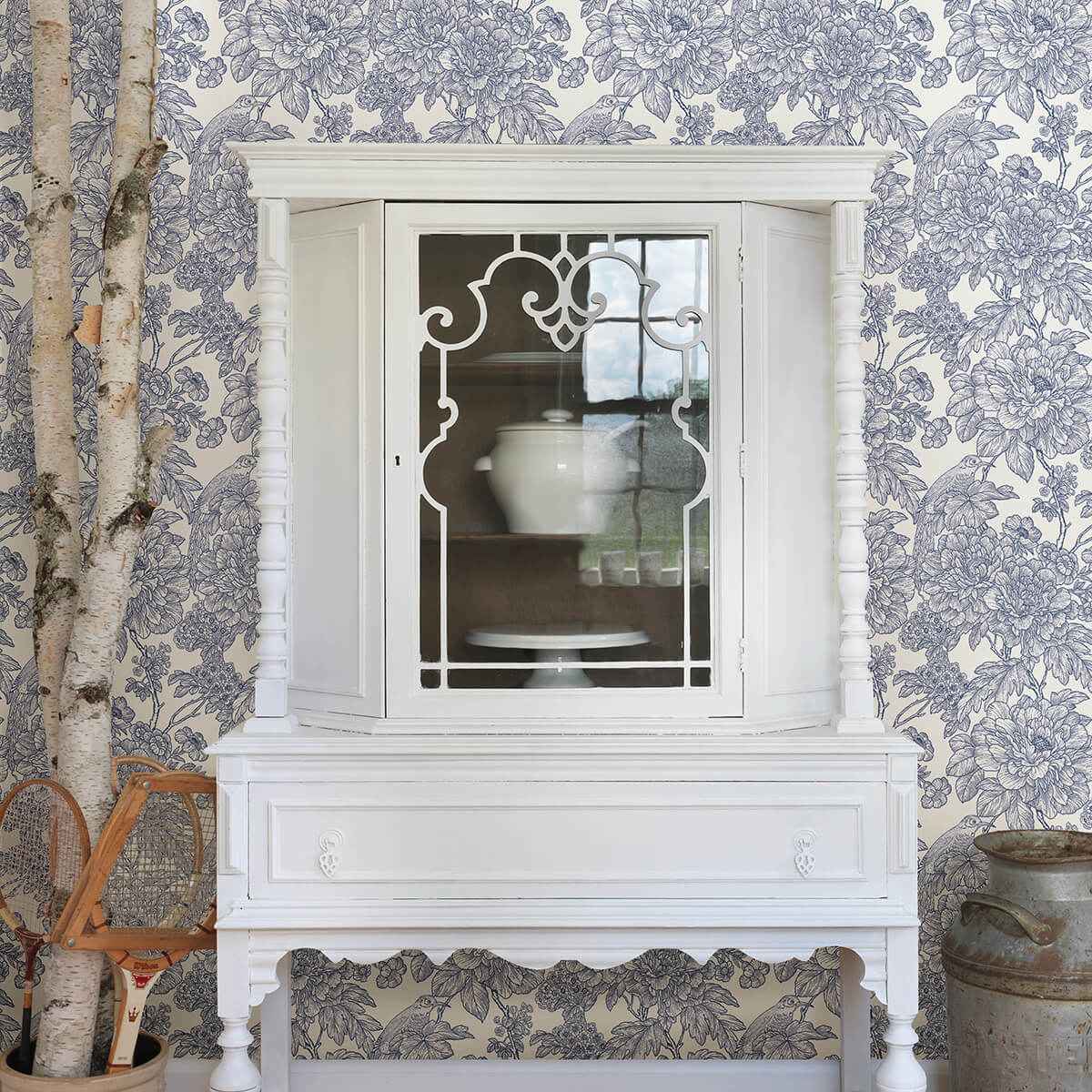 Blue Sudbury Peel and Stick Wallpaper - York Wallcoverings - NUS4289 - York Wallcoverings Wallpaper