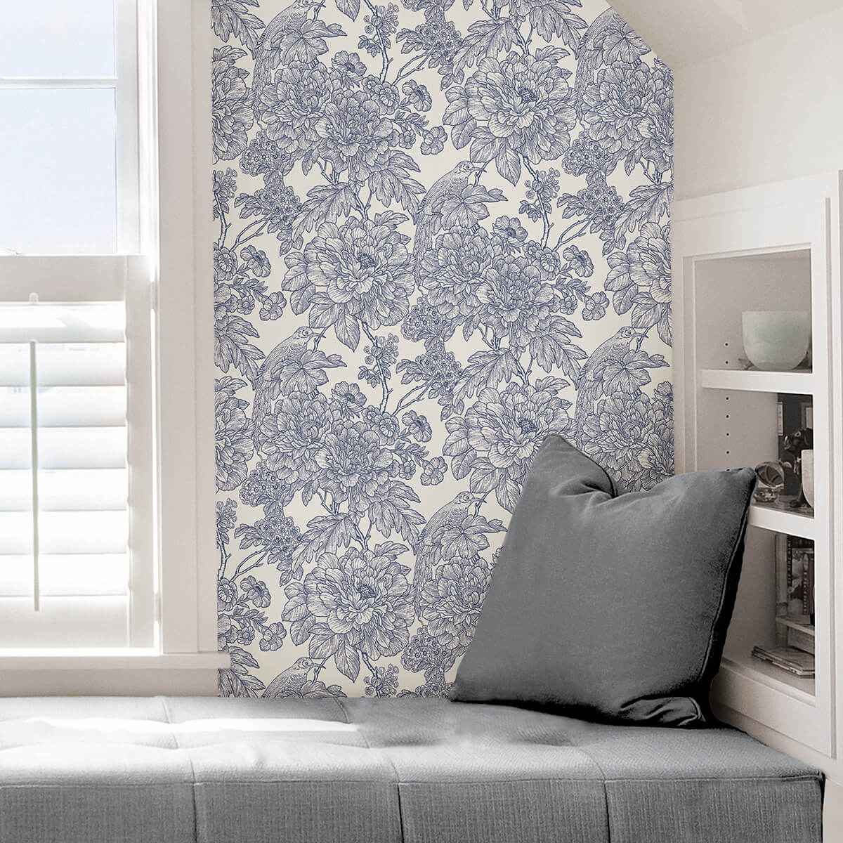 Blue Sudbury Peel and Stick Wallpaper - York Wallcoverings - NUS4289 - York Wallcoverings Wallpaper