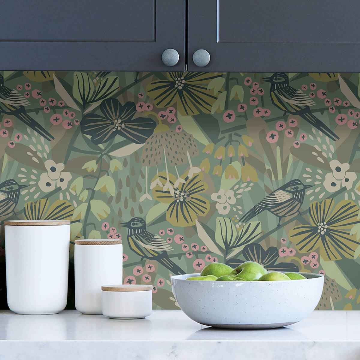 Sage Jaybird Peel & Stick Wallpaper - York Wallcoverings - PLS4217 - York Wallcoverings Wallpaper