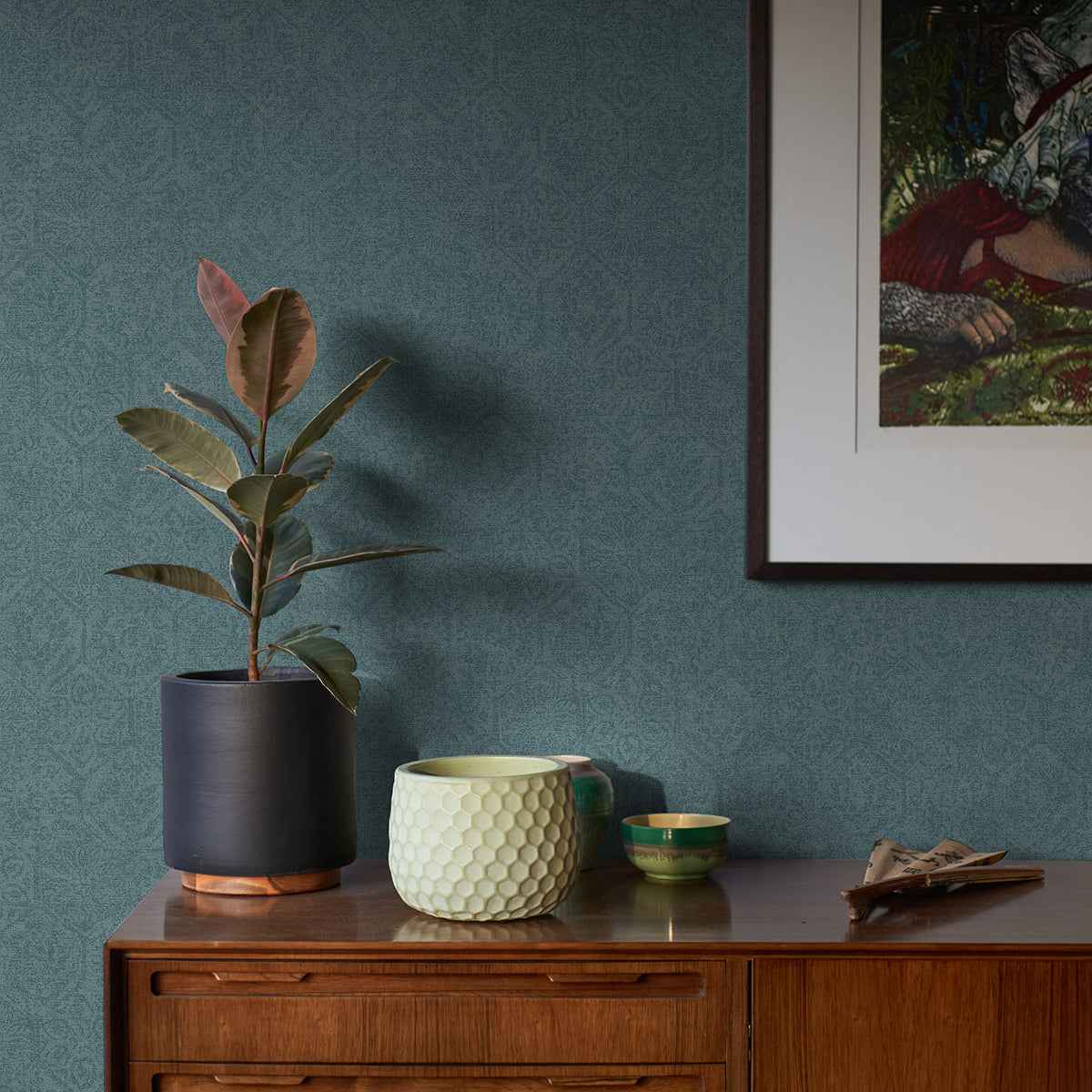 Edsel Blue Geometric Wallpaper - York Wallcoverings - 4044-38022-5 - York Wallcoverings Wallpaper