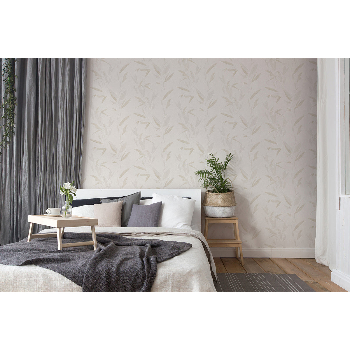 kaiya-cream-leaves-wallpaper-york-wallcoverings-4035-37549-5 - York Wallcoverings Wallpaper