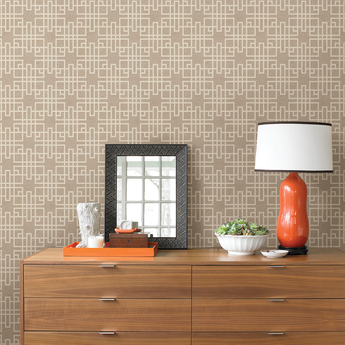 mana-beige-trellis-wallpaper-york-wallcoverings-4035-409246 - York Wallcoverings Wallpaper
