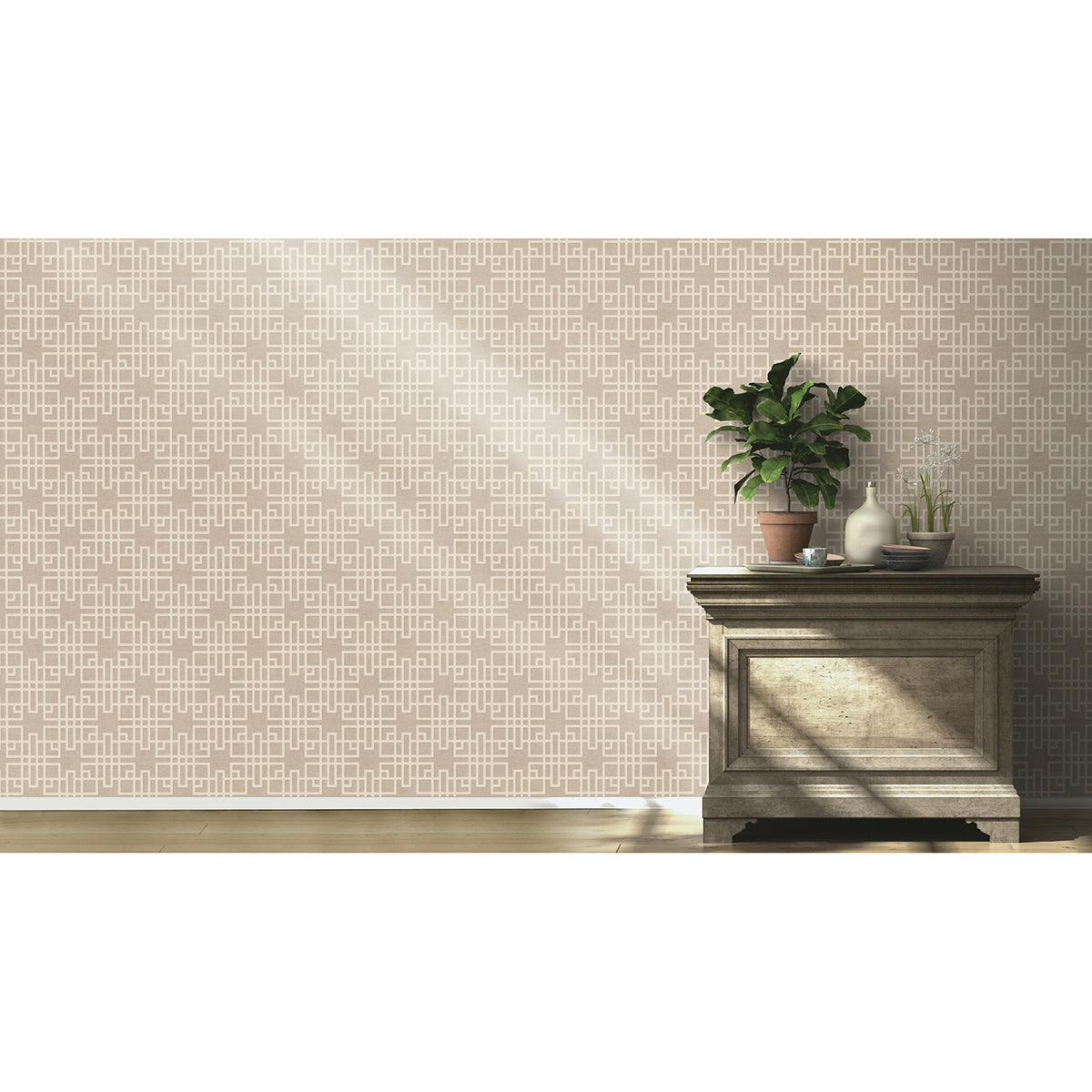 mana-beige-trellis-wallpaper-york-wallcoverings-4035-409246 - York Wallcoverings Wallpaper