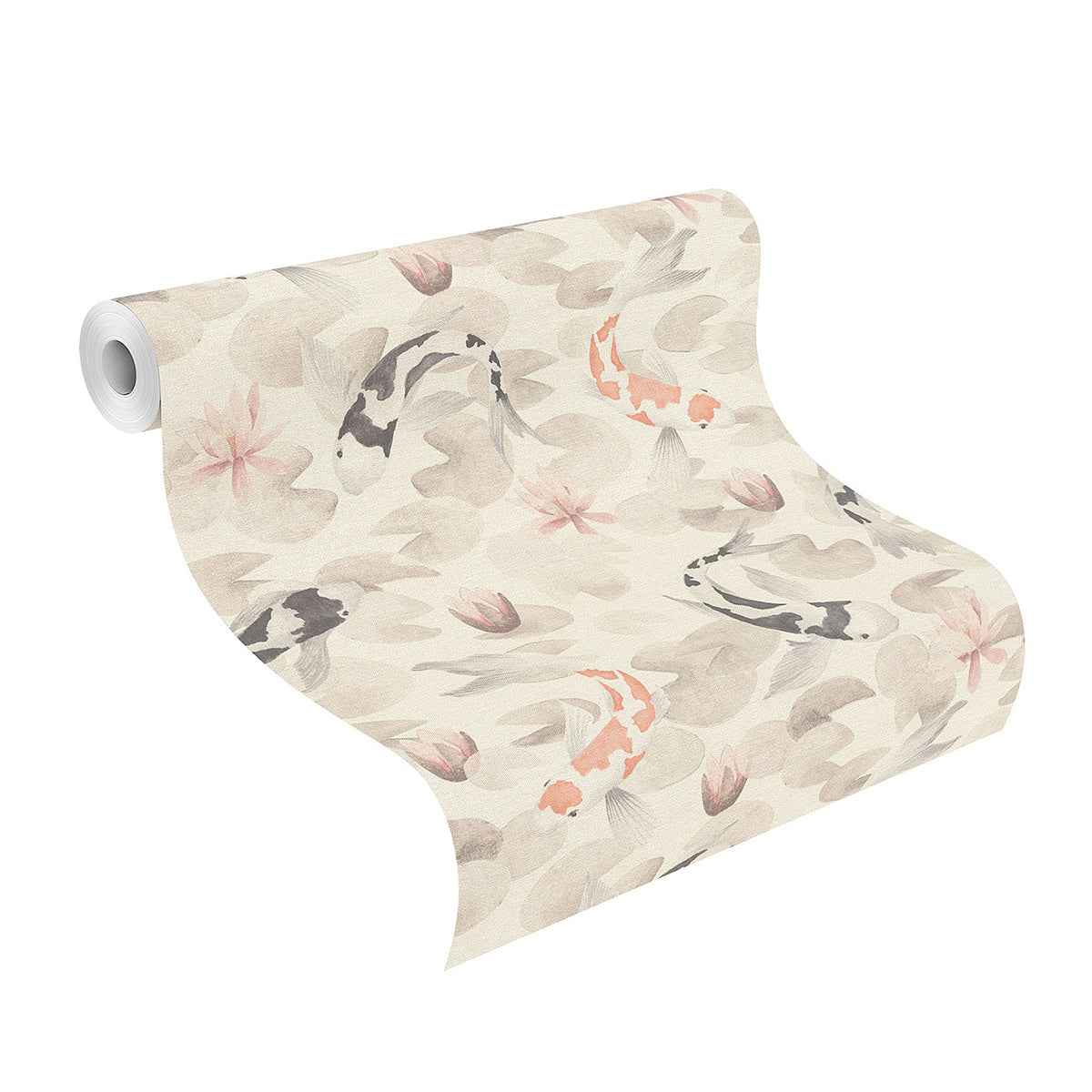 Nobu Beige Koi Fish Wallpaper - York Wallcoverings - 4035-409420 - York Wallcoverings Wallpaper
