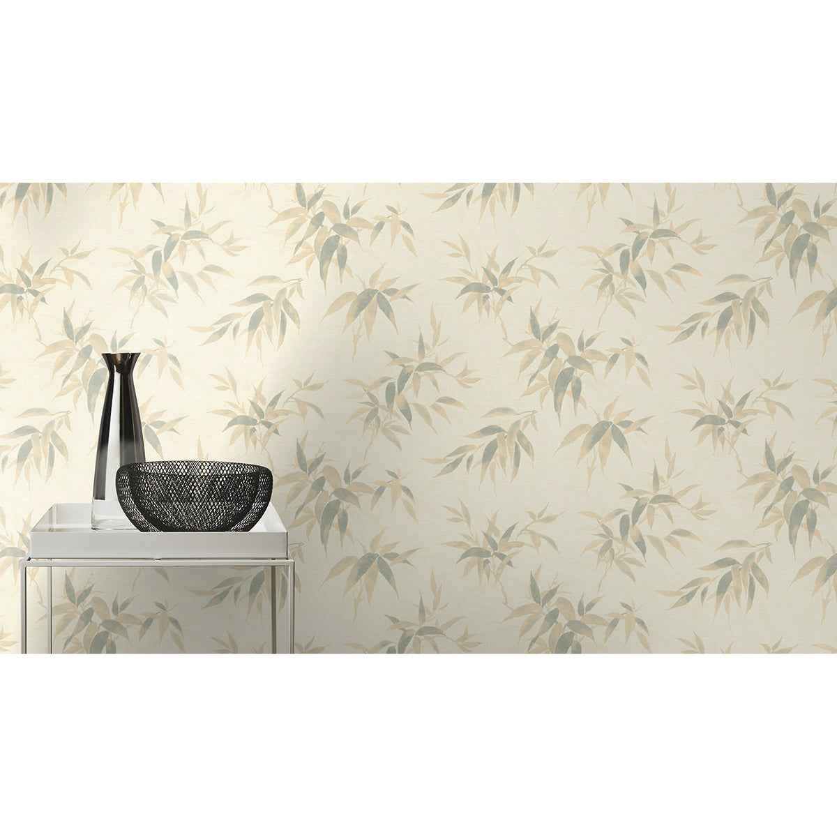 Minori White Leaves Wallpaper - York Wallcoverings - 4035-409741 - York Wallcoverings Wallpaper